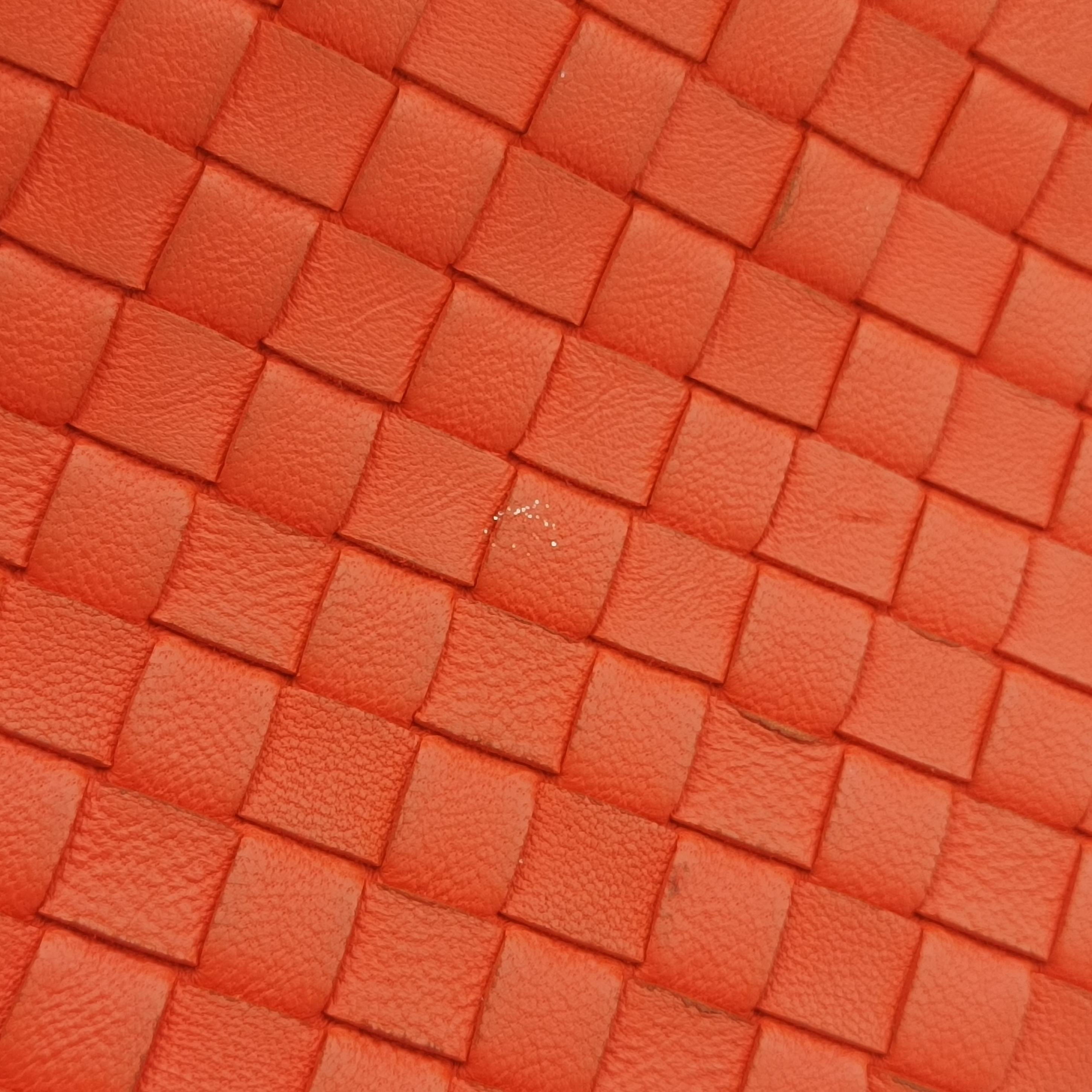 Pre-owned Bottega Veneta Cesta Intrecciato Orange lambskin  shoulderbag | stylenewstar
