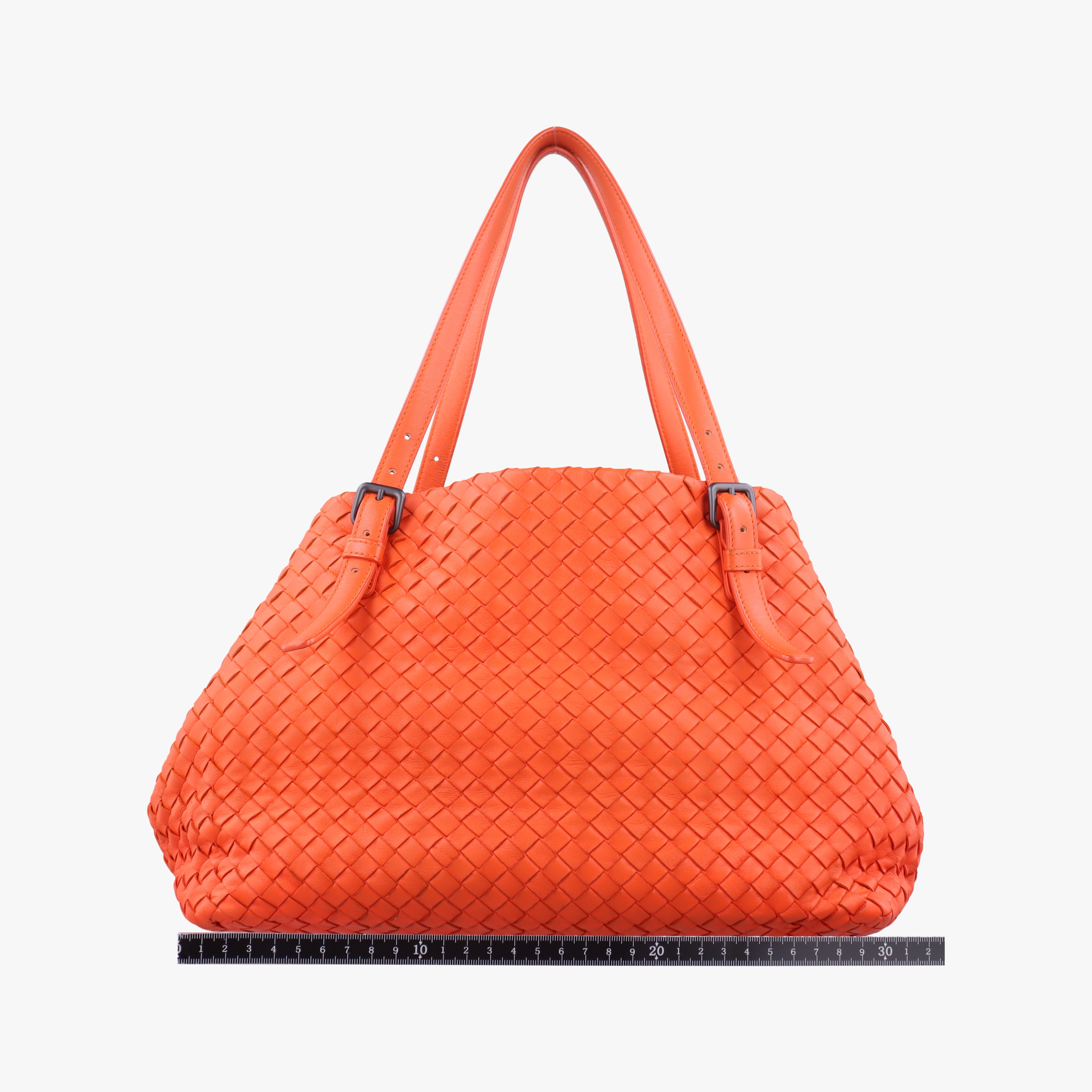 Pre-owned Bottega Veneta Cesta Intrecciato Orange lambskin  shoulderbag | stylenewstar