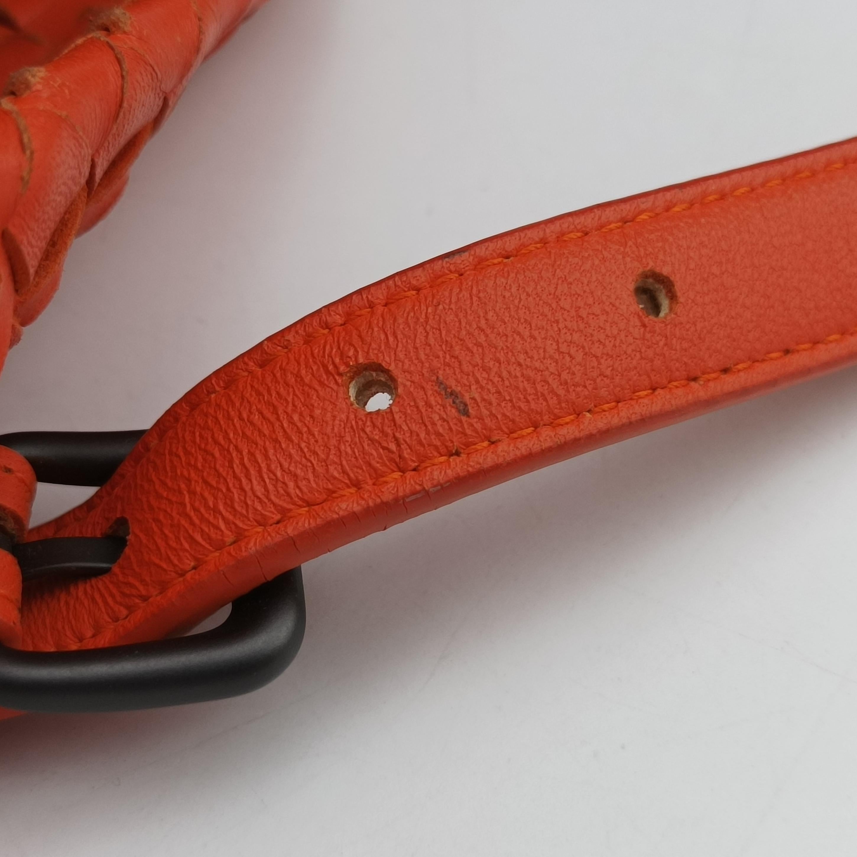 Pre-owned Bottega Veneta Cesta Intrecciato Orange lambskin  shoulderbag | stylenewstar