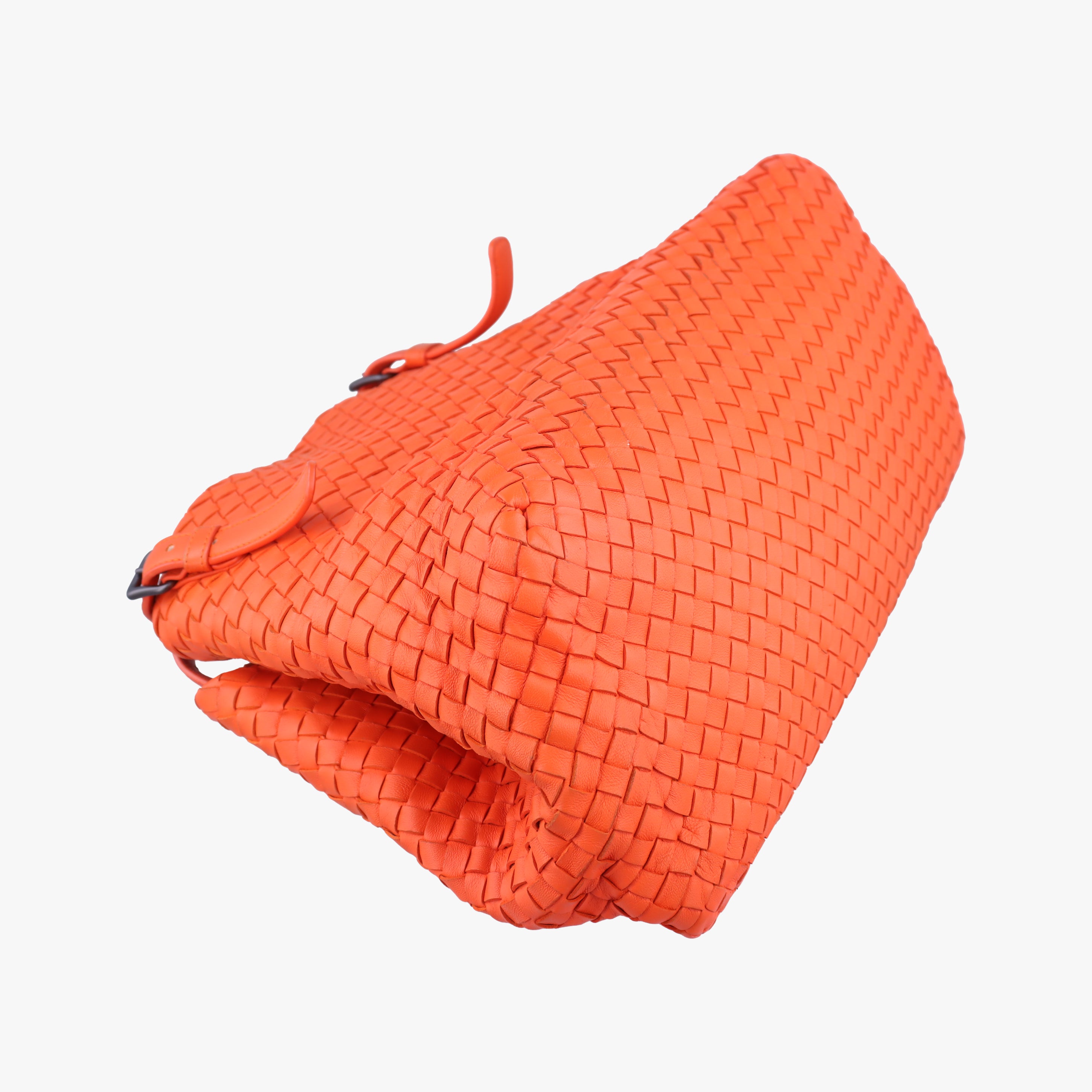Pre-owned Bottega Veneta Cesta Intrecciato Orange lambskin  shoulderbag | stylenewstar