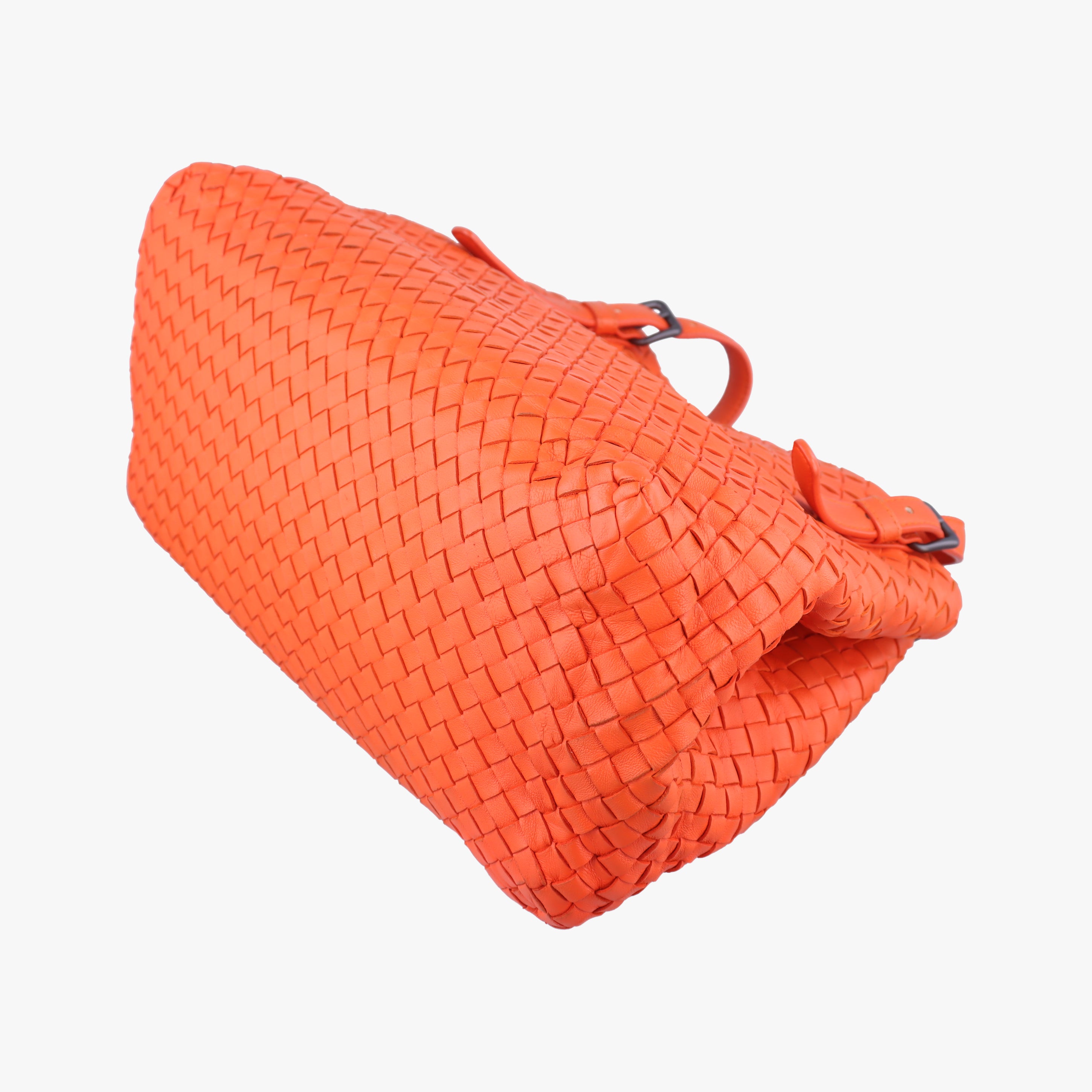 Pre-owned Bottega Veneta Cesta Intrecciato Orange lambskin  shoulderbag | stylenewstar