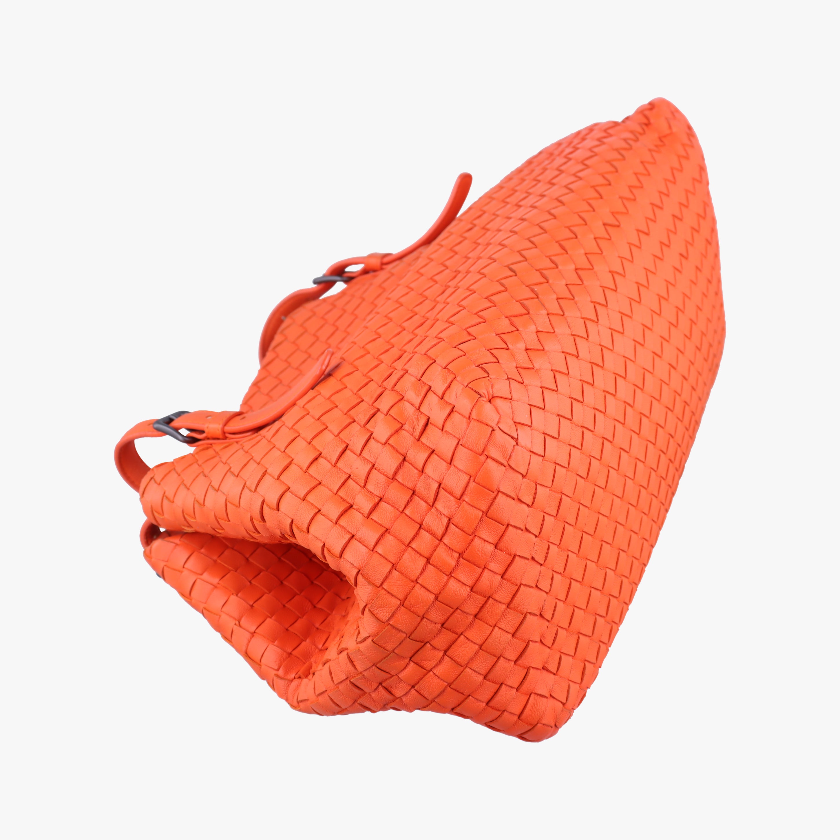 Pre-owned Bottega Veneta Cesta Intrecciato Orange lambskin  shoulderbag | stylenewstar