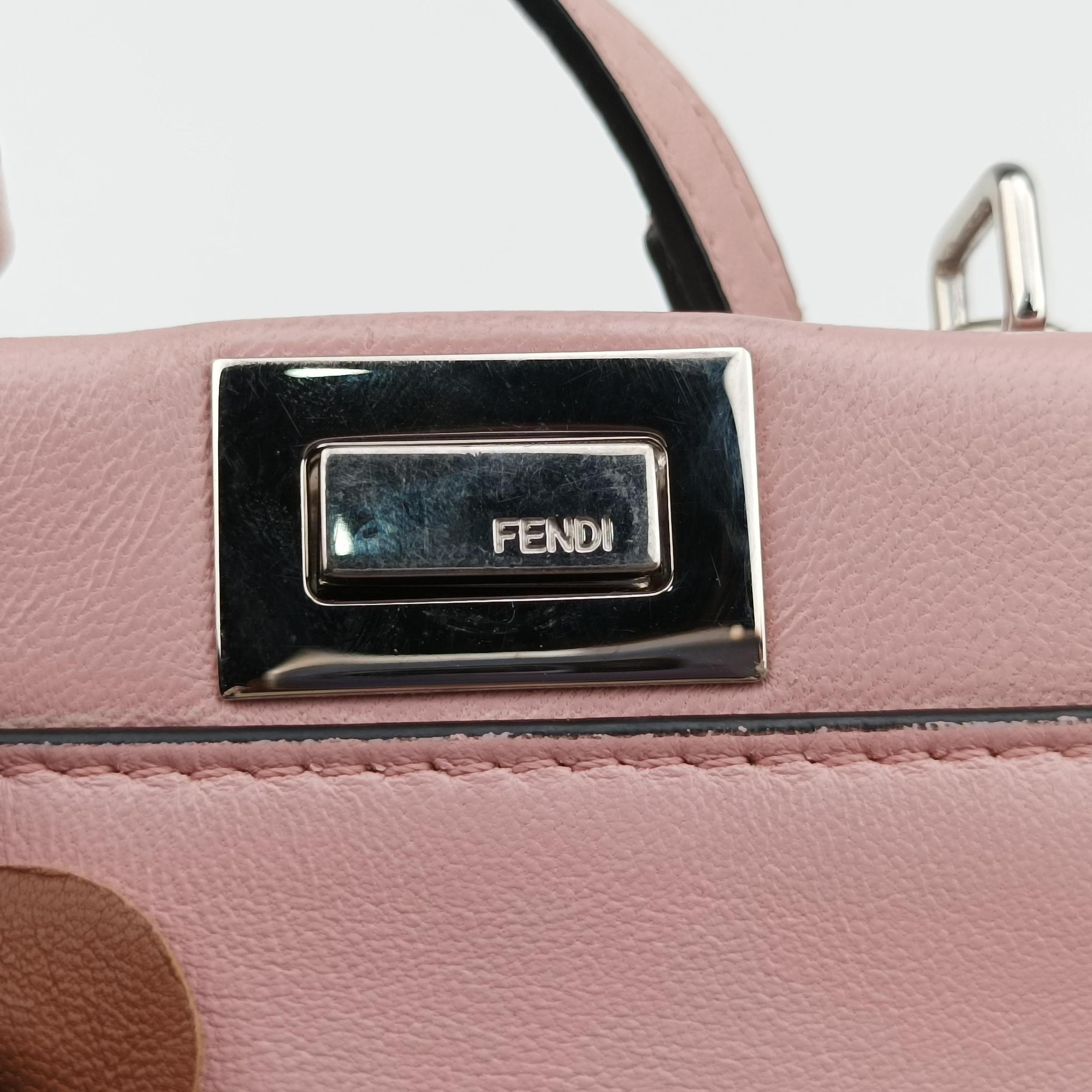 Pre-owned Fendi micro Peekaboo Pink×multicolor Leather 8M0353 shoulderbag | stylenewstar