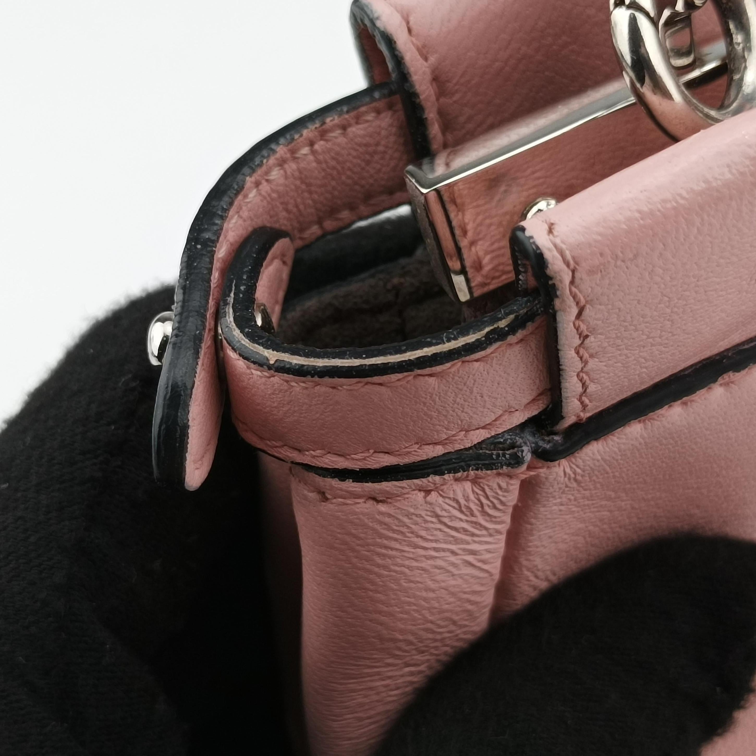 Pre-owned Fendi micro Peekaboo Pink×multicolor Leather 8M0353 shoulderbag | stylenewstar