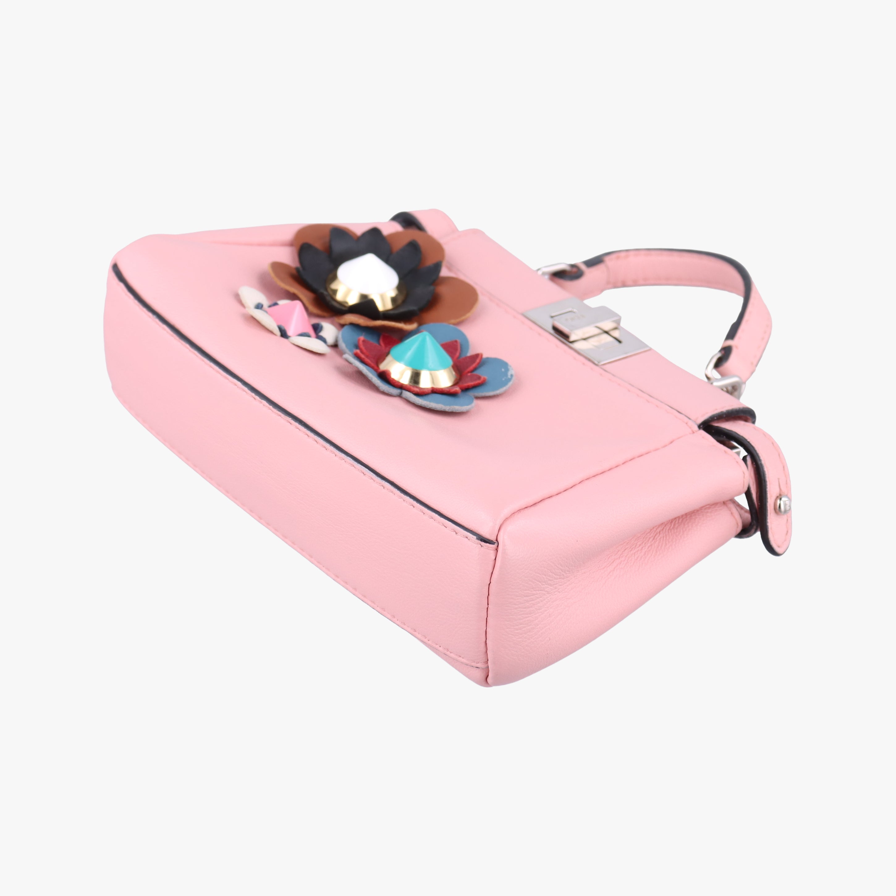 Pre-owned Fendi micro Peekaboo Pink×multicolor Leather 8M0353 shoulderbag | stylenewstar