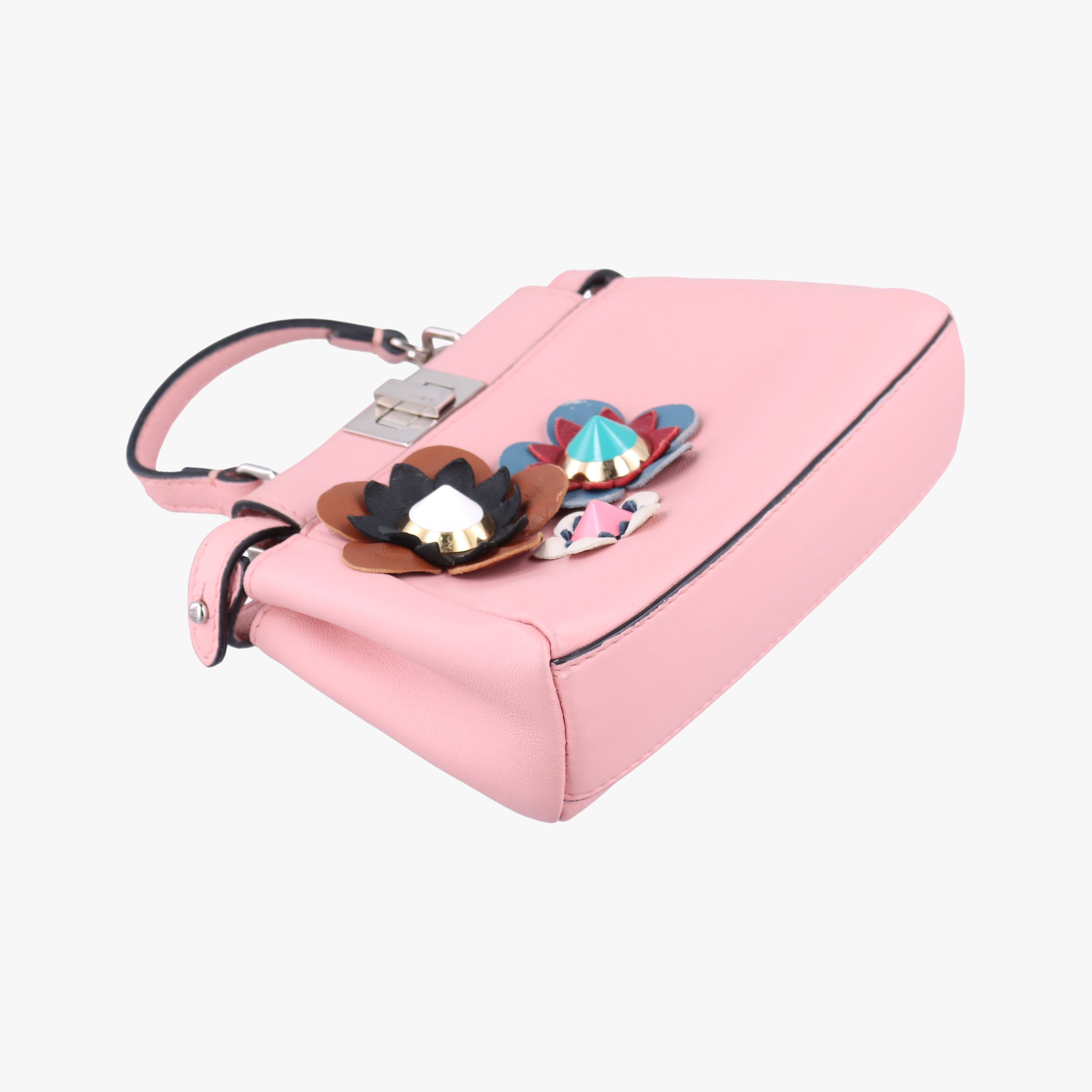Pre-owned Fendi micro Peekaboo Pink×multicolor Leather 8M0353 shoulderbag | stylenewstar