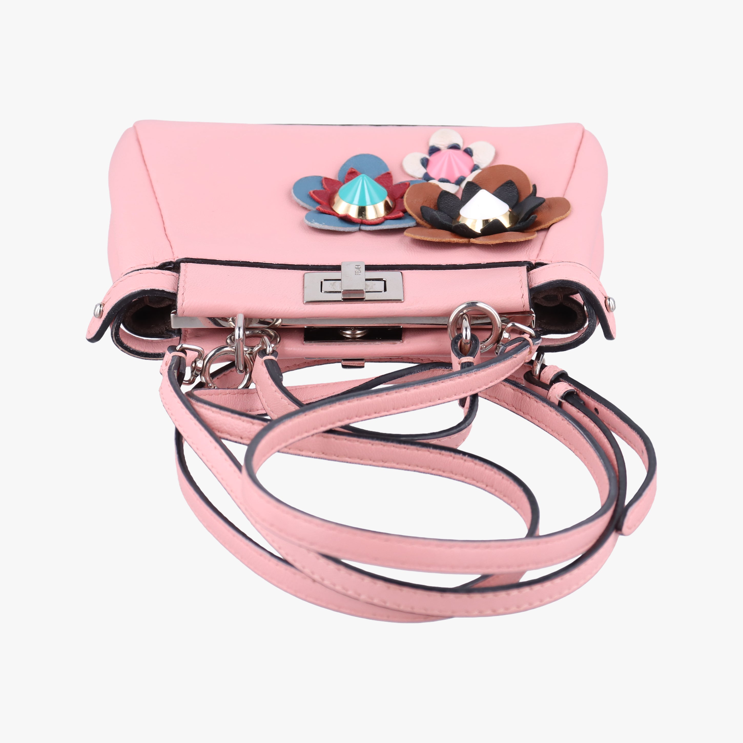Pre-owned Fendi micro Peekaboo Pink×multicolor Leather 8M0353 shoulderbag | stylenewstar