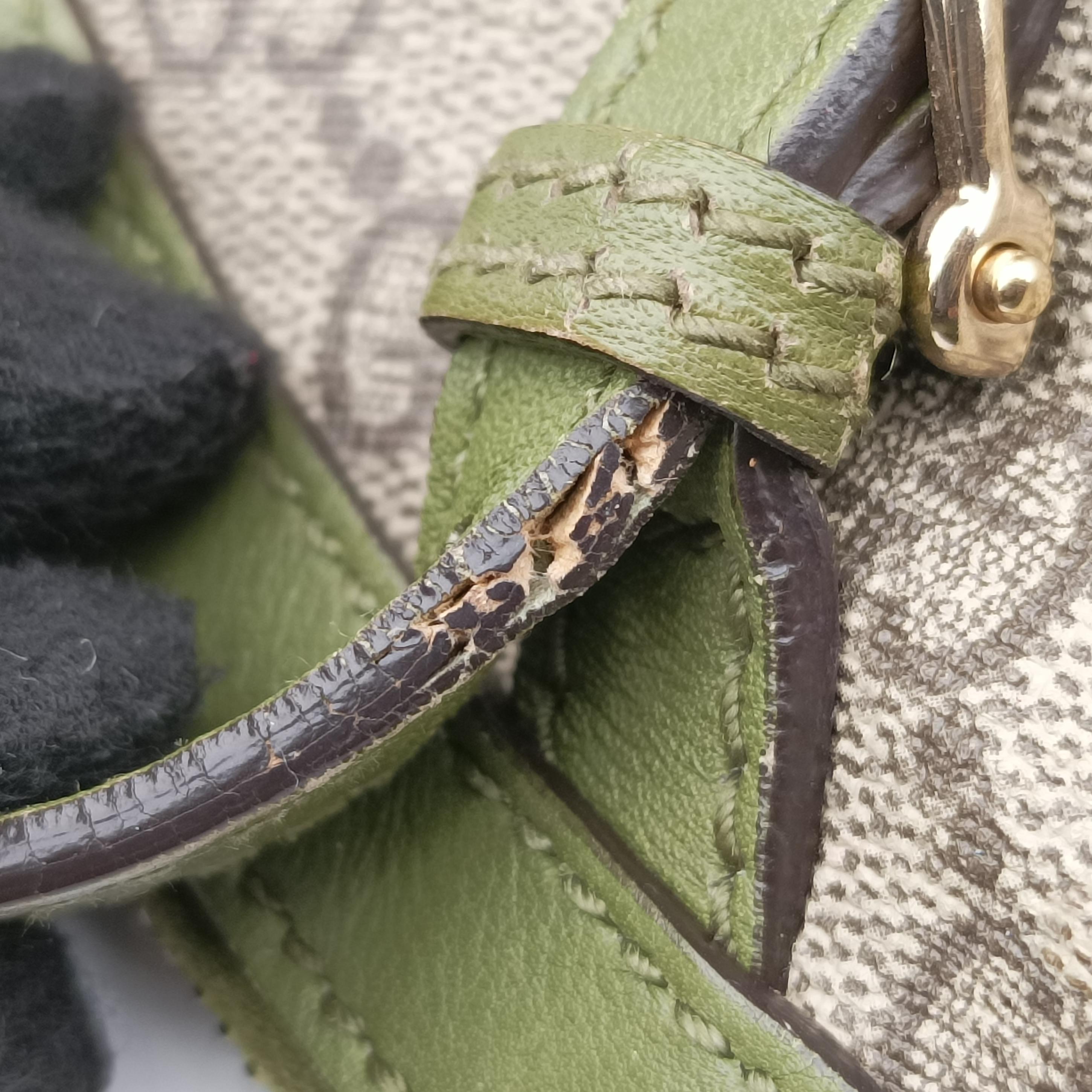 Pre-owned Gucci GG Supreme Medium Nice Dome Beige×green PVC coated canvas×Leather 309614 handbag | stylenewstar