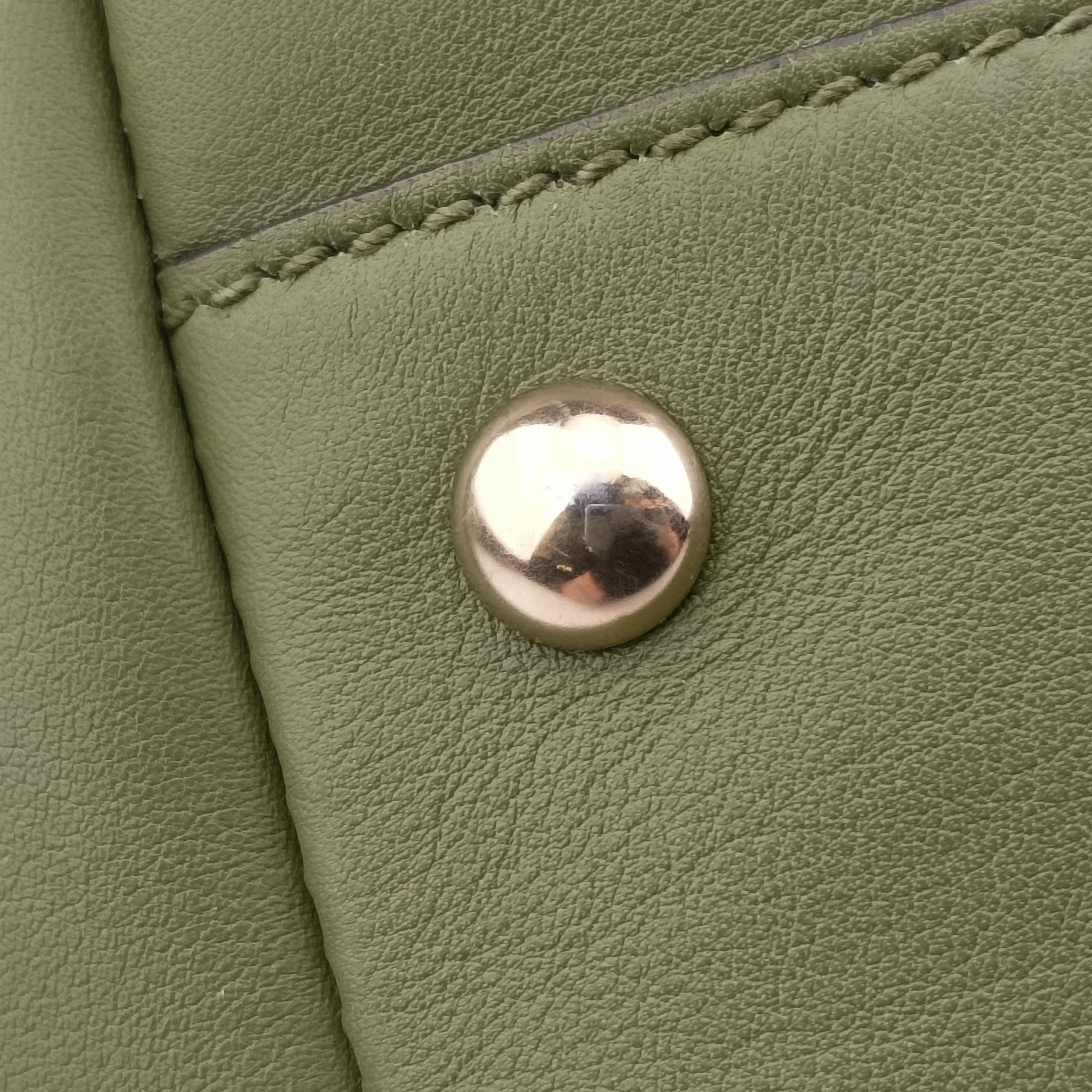 Pre-owned Gucci GG Supreme Medium Nice Dome Beige×green PVC coated canvas×Leather 309614 handbag | stylenewstar