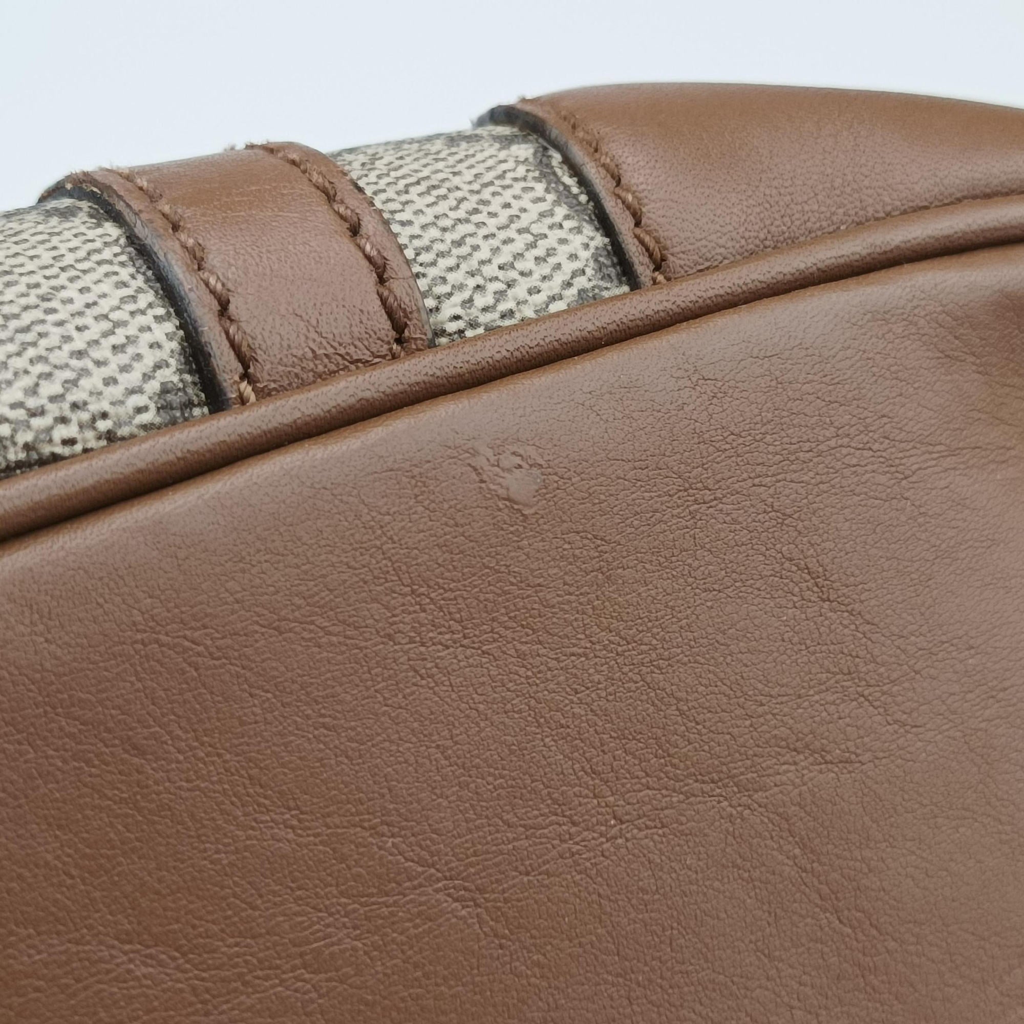 Vintage Gucci GG SUPREME DOME Brown PVC coated canvas×Leather 309617 shoulderbag | stylenewstar