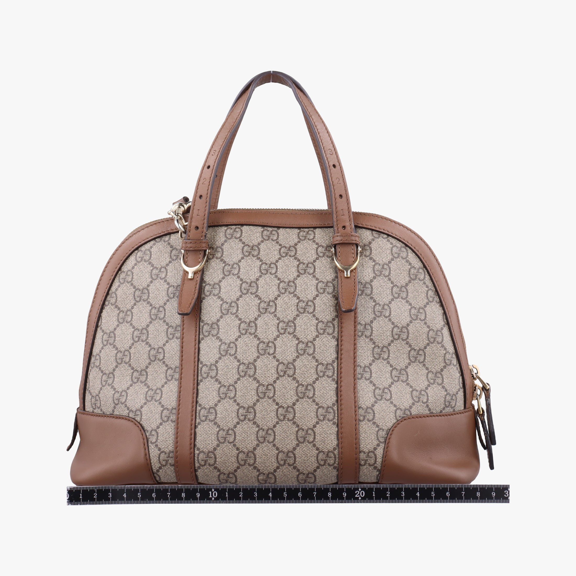 Vintage Gucci GG SUPREME DOME Brown PVC coated canvas×Leather 309617 shoulderbag | stylenewstar