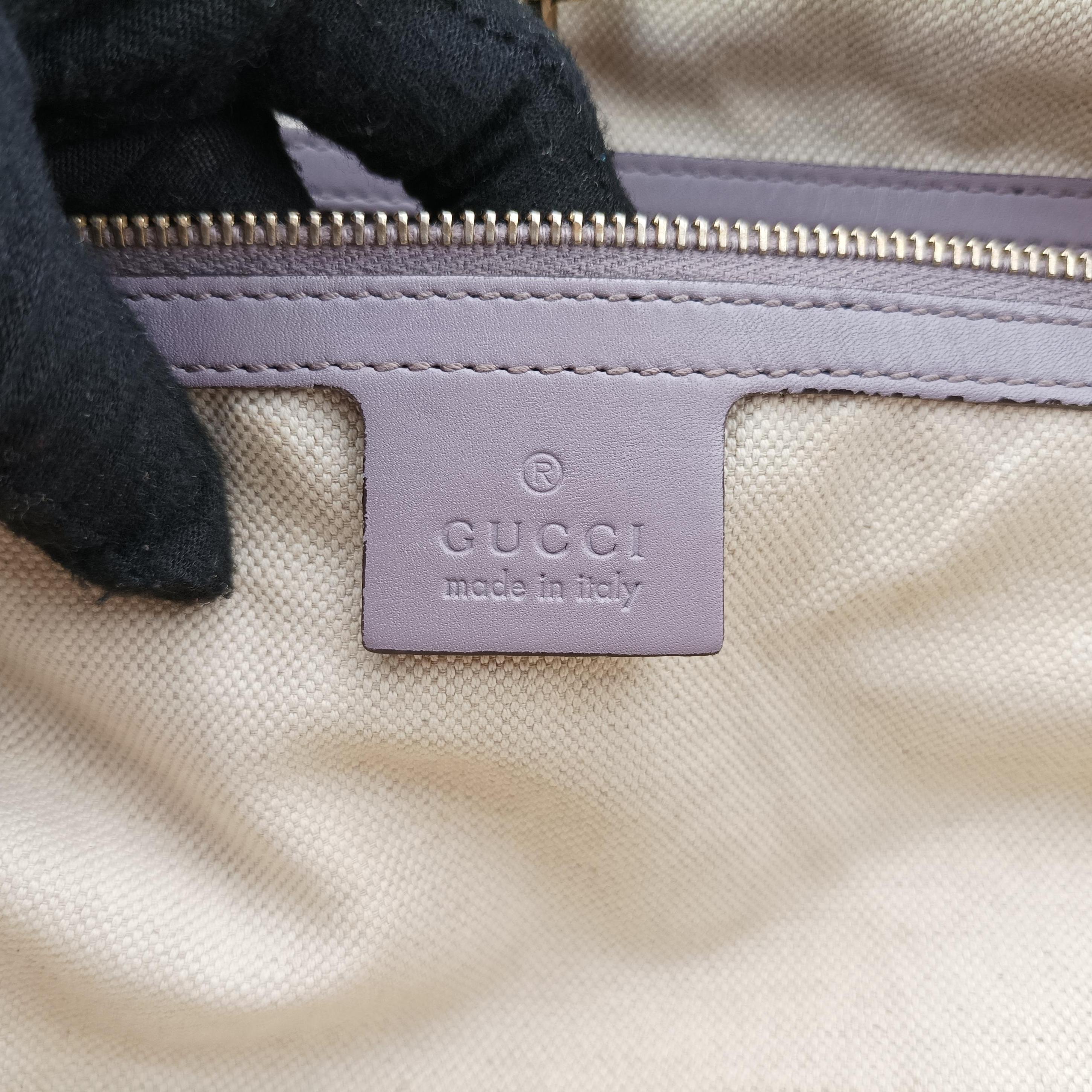 Pre-owned Gucci Heart Bit charm Beige x Purple canvas×leather 269956 handbag | stylenewstar