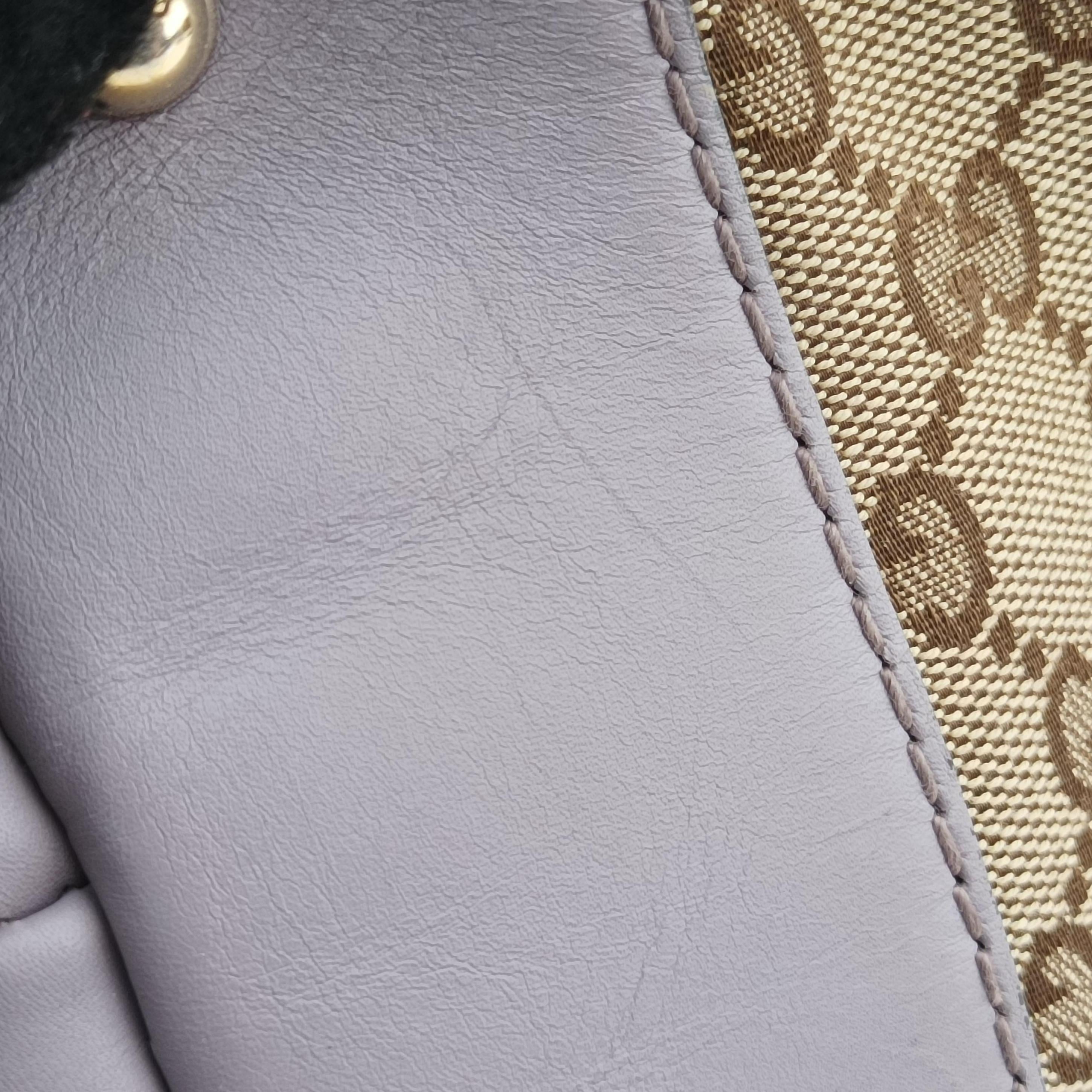 Pre-owned Gucci Heart Bit charm Beige x Purple canvas×leather 269956 handbag | stylenewstar