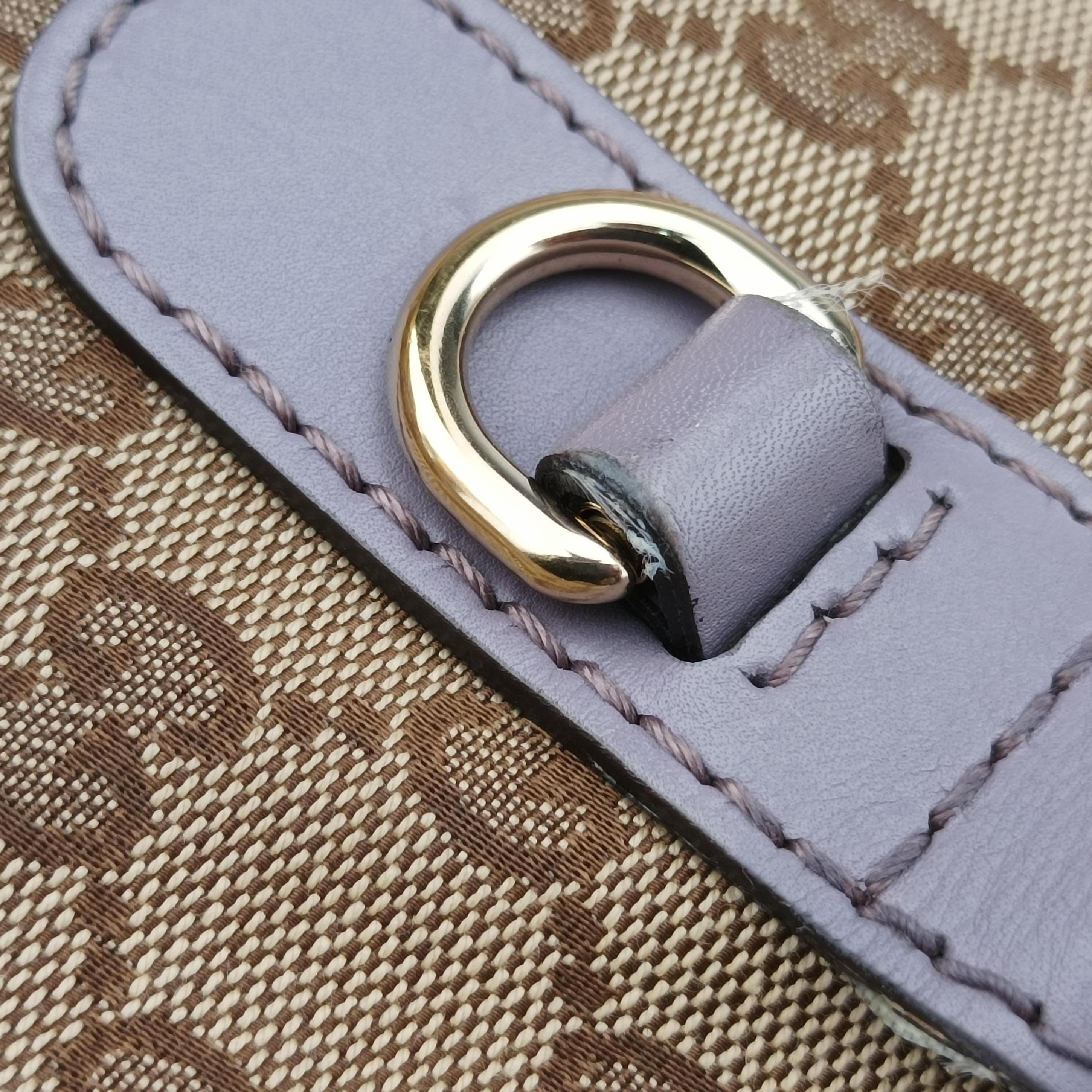 Pre-owned Gucci Heart Bit charm Beige x Purple canvas×leather 269956 handbag | stylenewstar