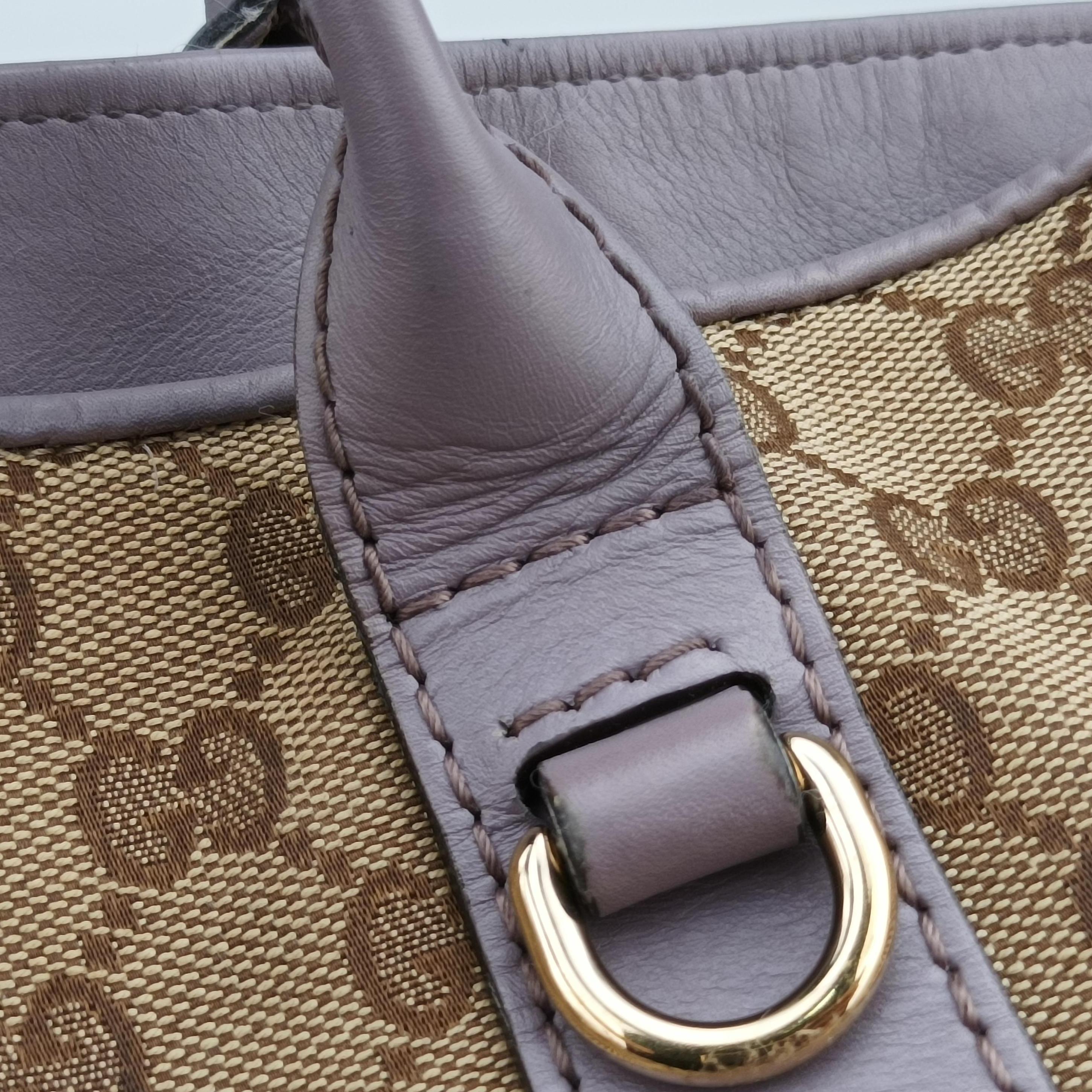 Pre-owned Gucci Heart Bit charm Beige x Purple canvas×leather 269956 handbag | stylenewstar