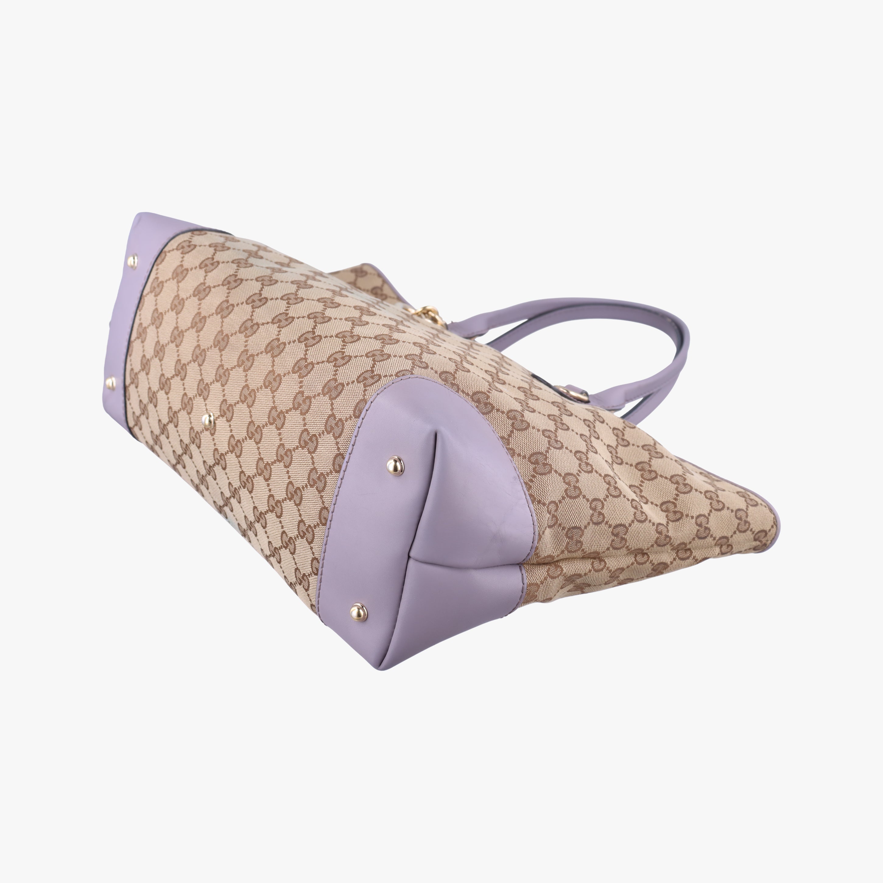Pre-owned Gucci Heart Bit charm Beige x Purple canvas×leather 269956 handbag | stylenewstar