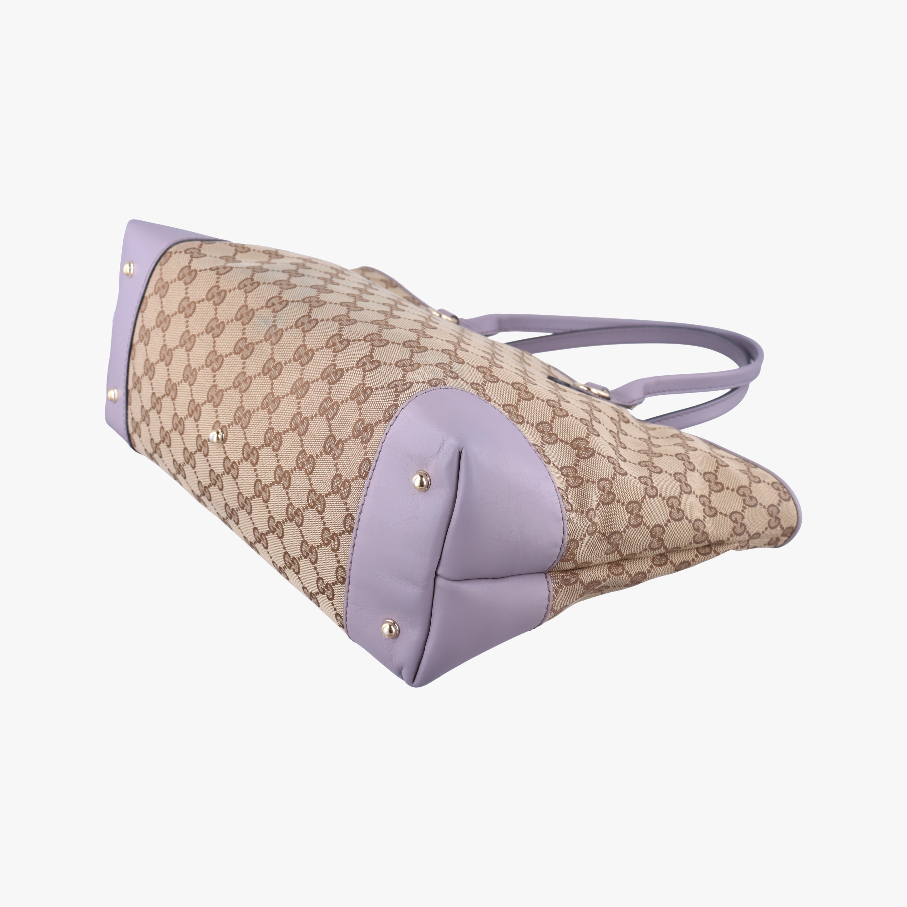 Pre-owned Gucci Heart Bit charm Beige x Purple canvas×leather 269956 handbag | stylenewstar