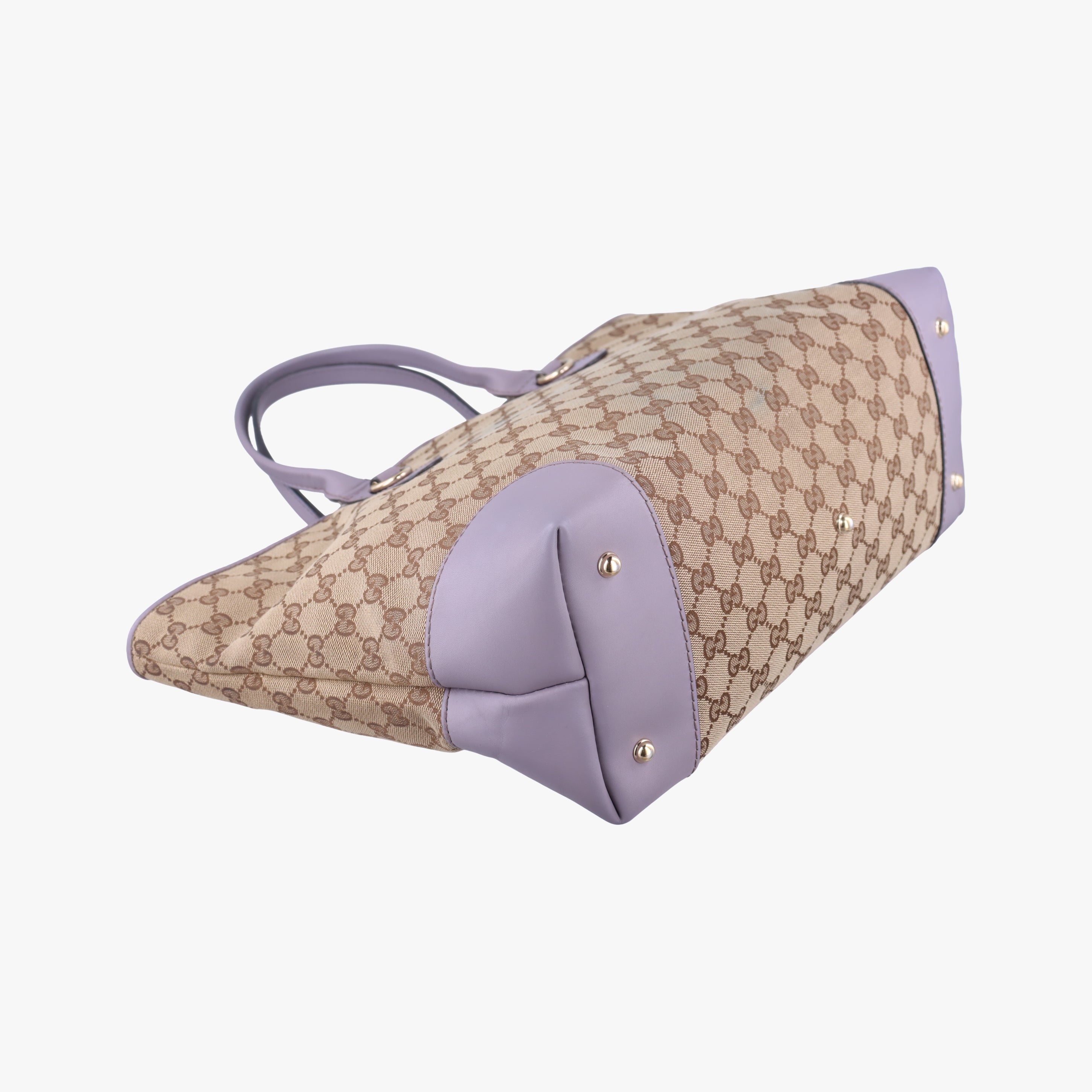 Pre-owned Gucci Heart Bit charm Beige x Purple canvas×leather 269956 handbag | stylenewstar
