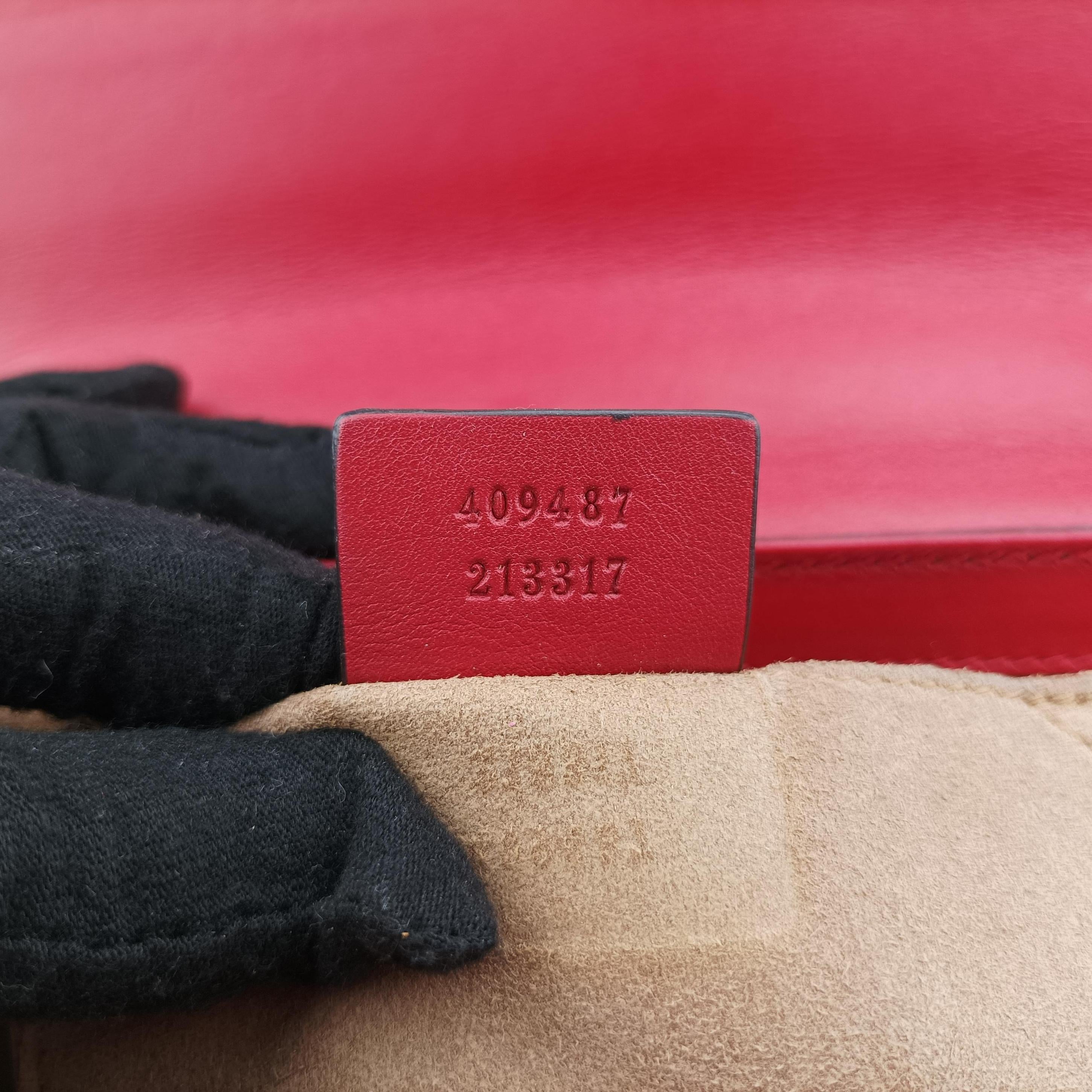 Pre-owned Gucci Padlock Beige×red×pink PVC coated canvas×leather 409487 shoulderbag | stylenewstar
