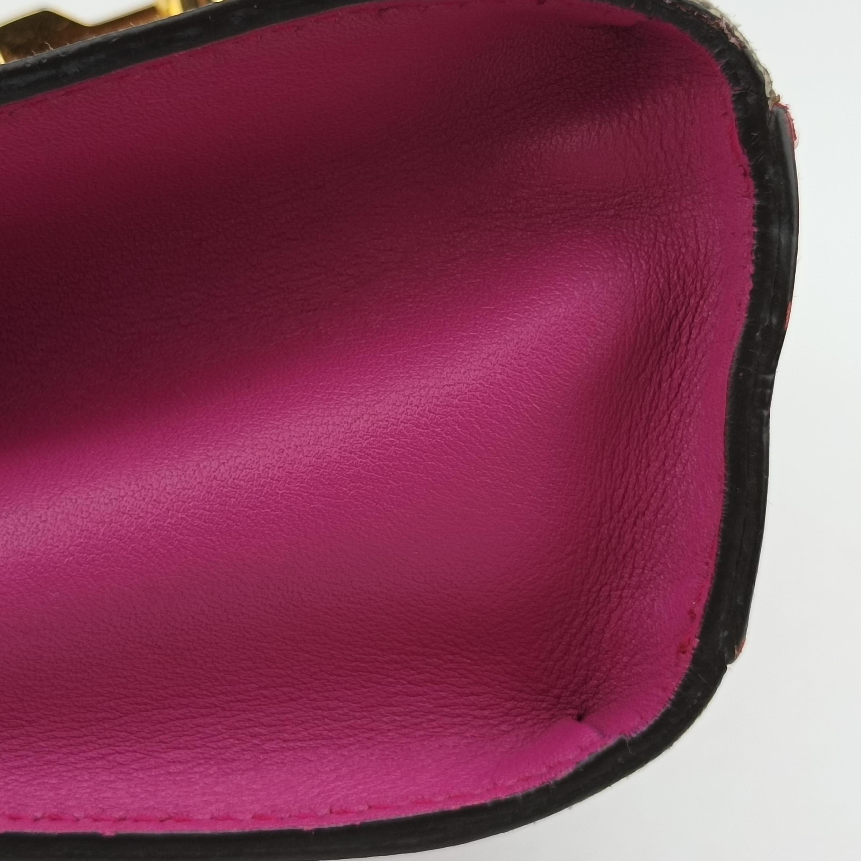 Pre-owned Gucci Padlock Beige×red×pink PVC coated canvas×leather 409487 shoulderbag | stylenewstar