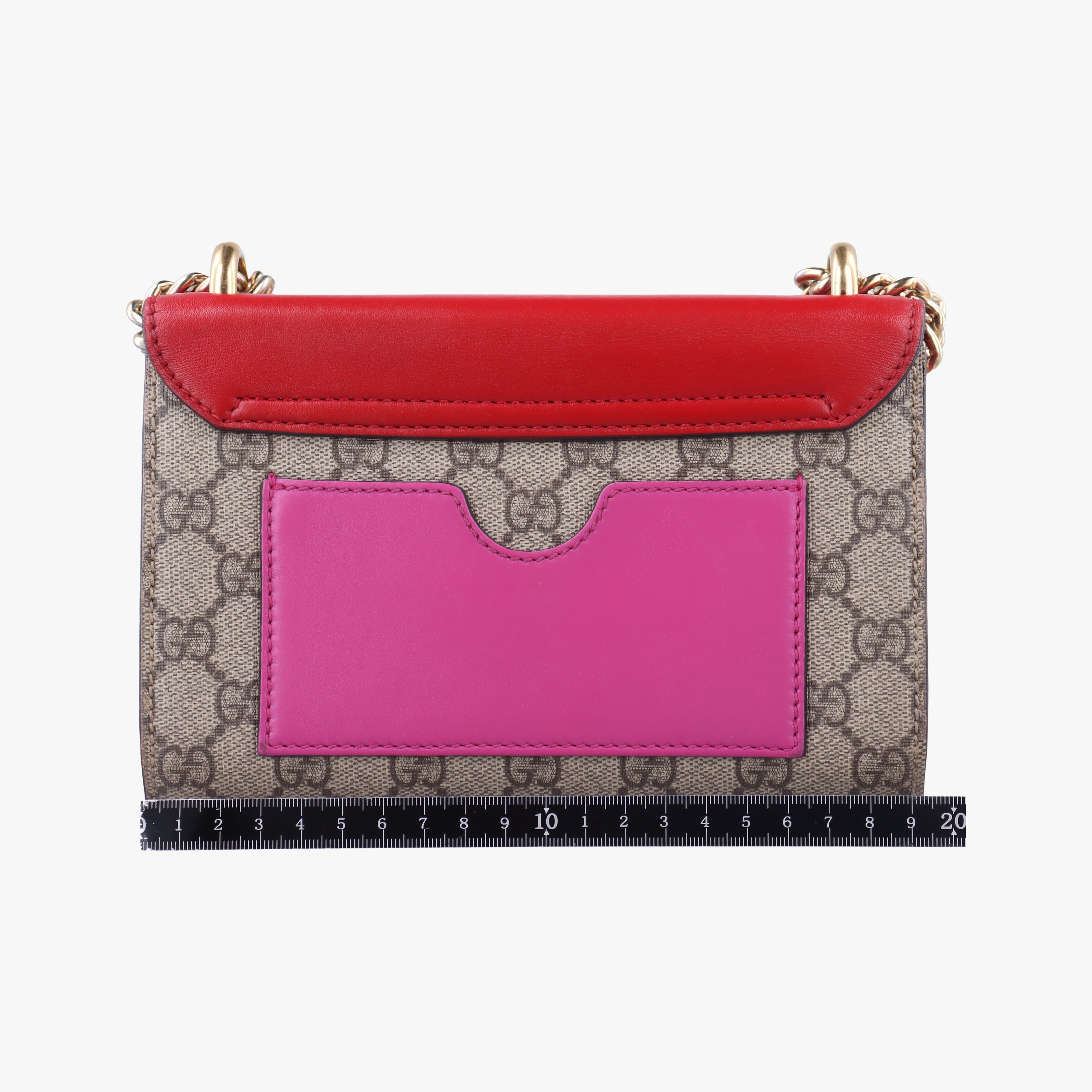 Pre-owned Gucci Padlock Beige×red×pink PVC coated canvas×leather 409487 shoulderbag | stylenewstar