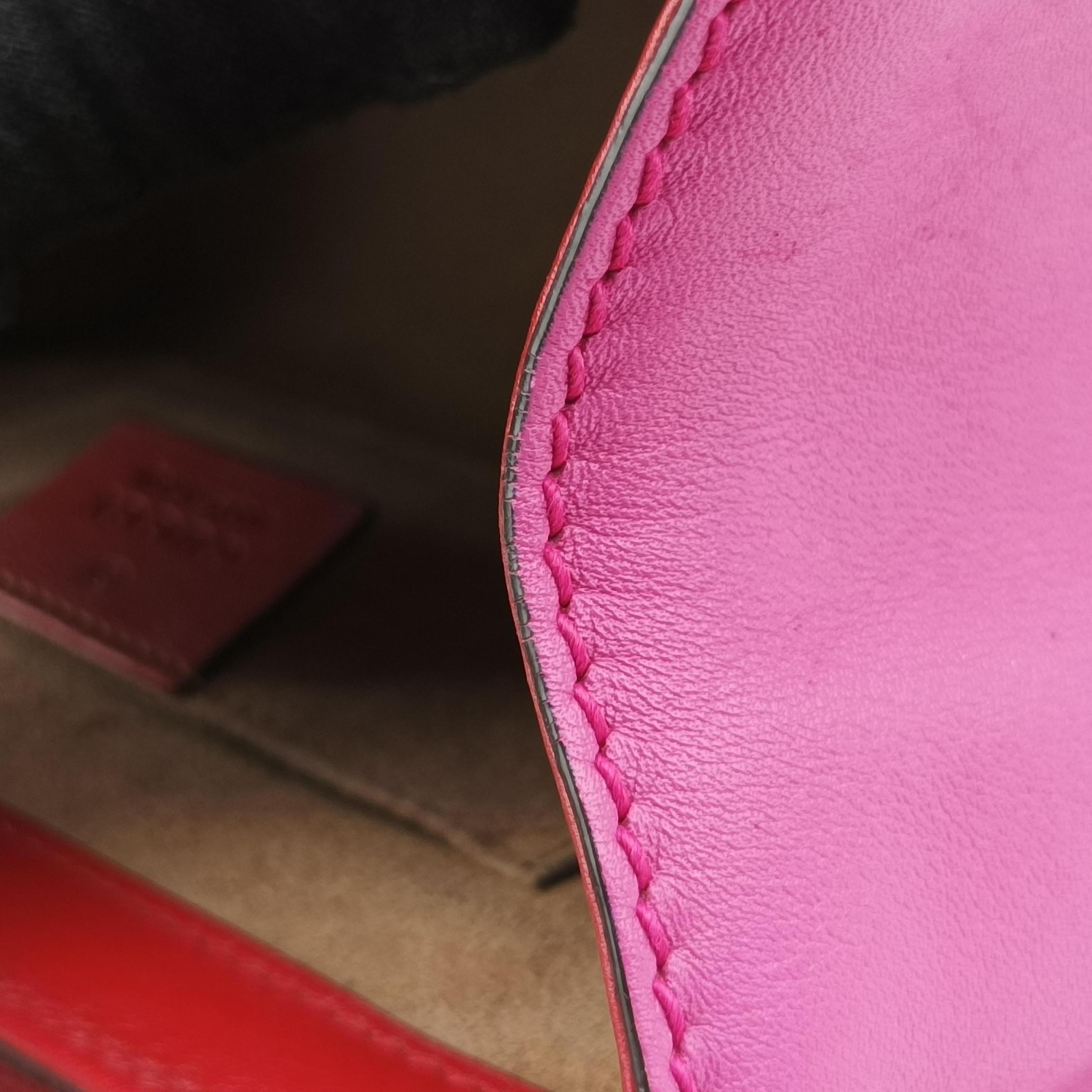 Pre-owned Gucci Padlock Beige×red×pink PVC coated canvas×leather 409487 shoulderbag | stylenewstar