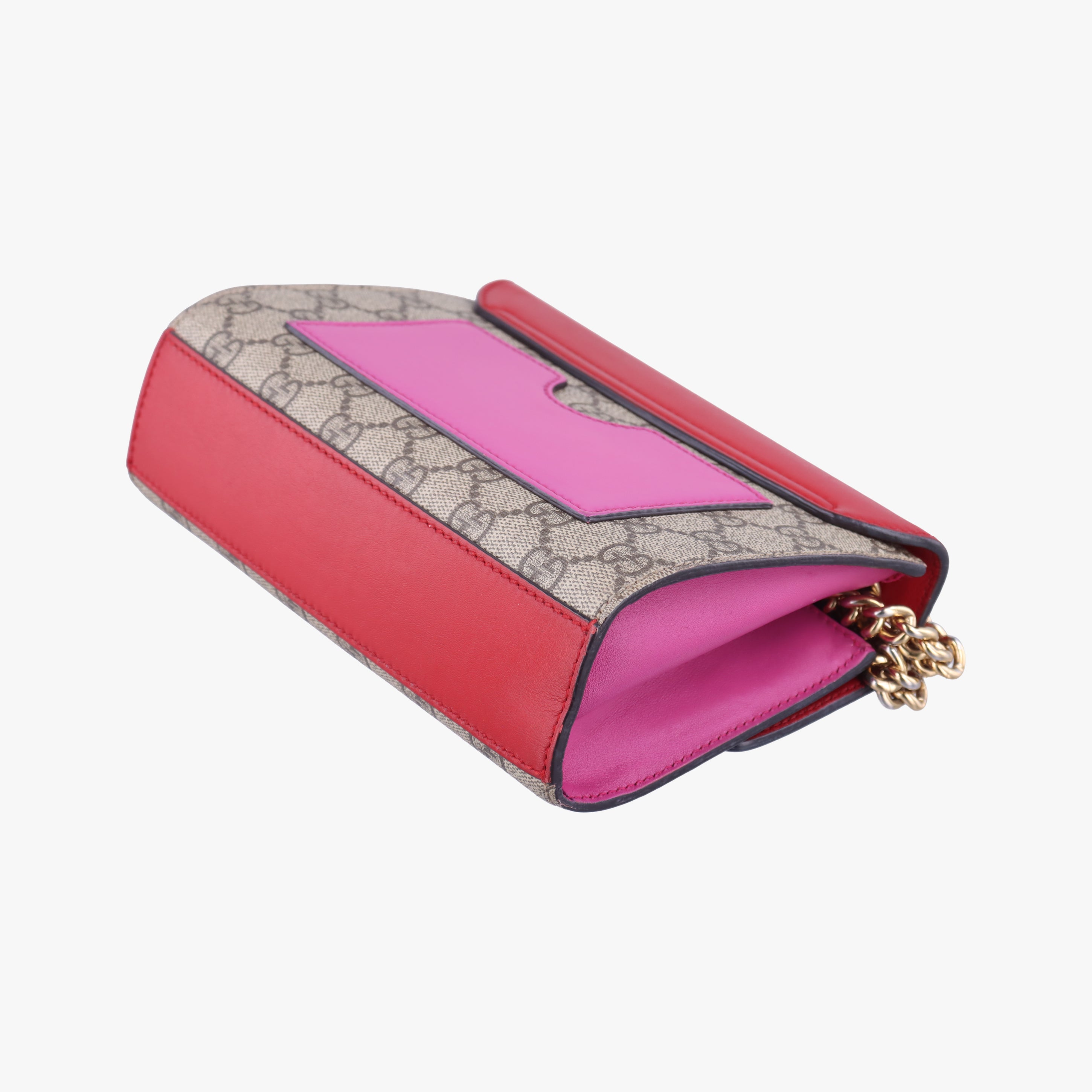 Pre-owned Gucci Padlock Beige×red×pink PVC coated canvas×leather 409487 shoulderbag | stylenewstar