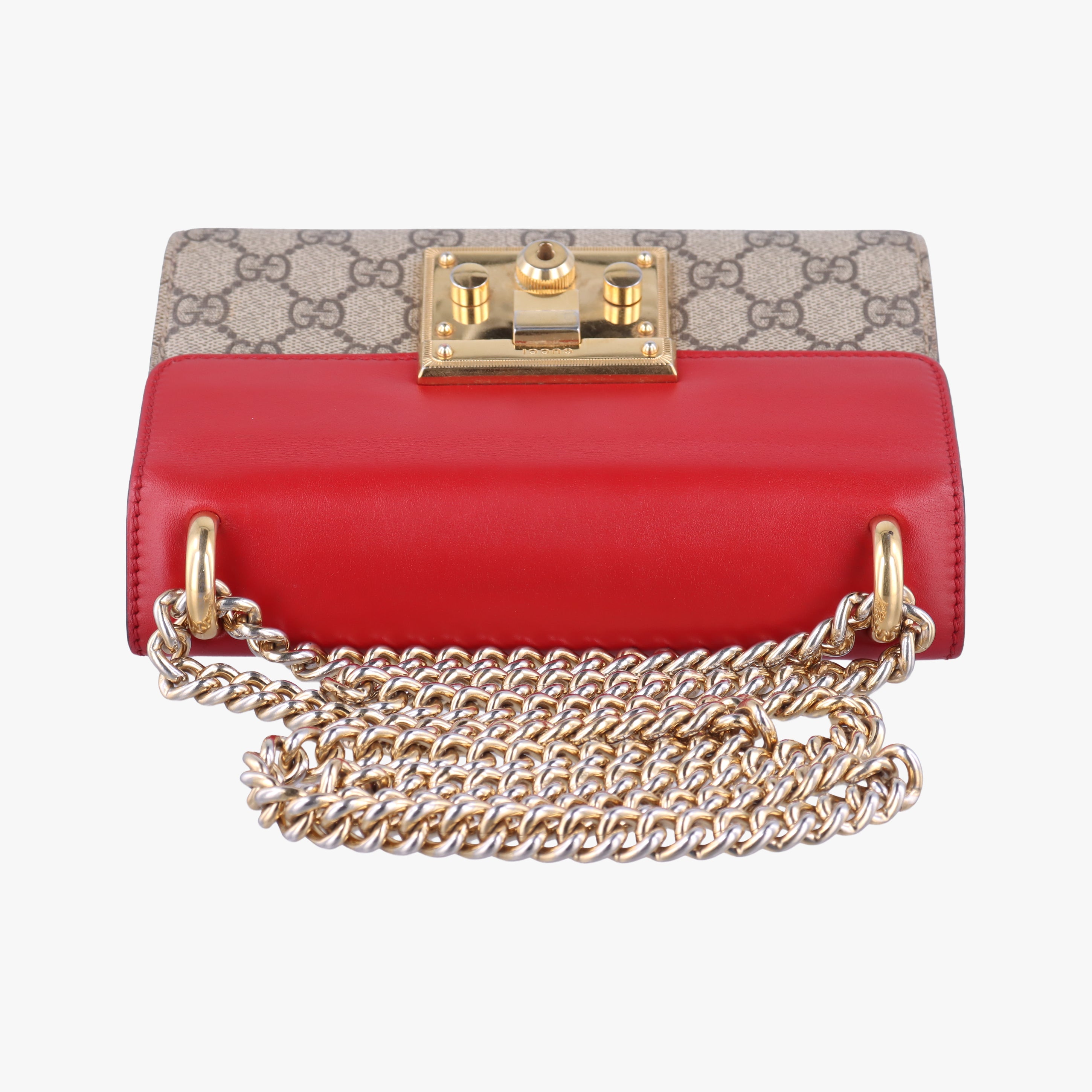 Pre-owned Gucci Padlock Beige×red×pink PVC coated canvas×leather 409487 shoulderbag | stylenewstar