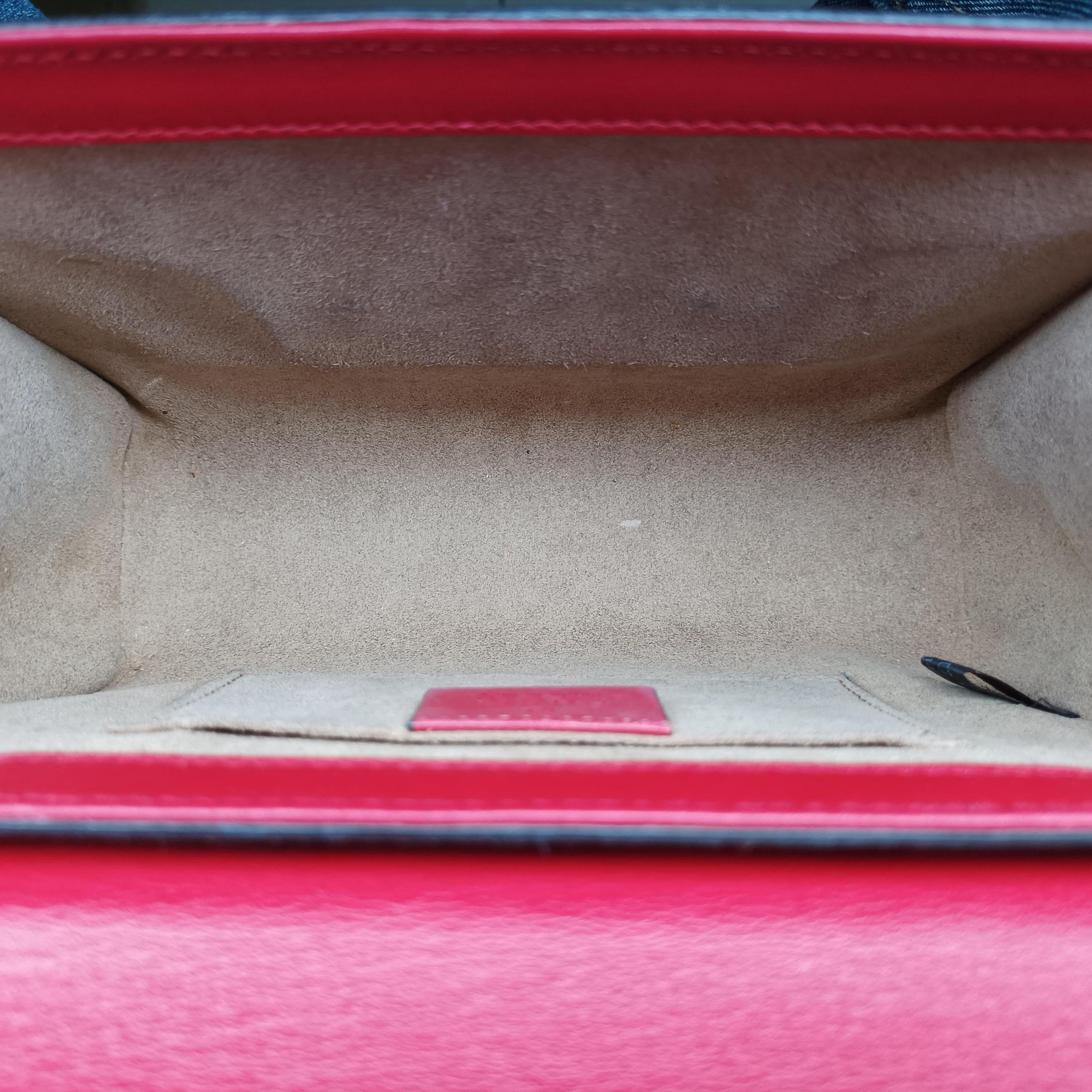 Pre-owned Gucci Padlock Beige×red×pink PVC coated canvas×leather 409487 shoulderbag | stylenewstar