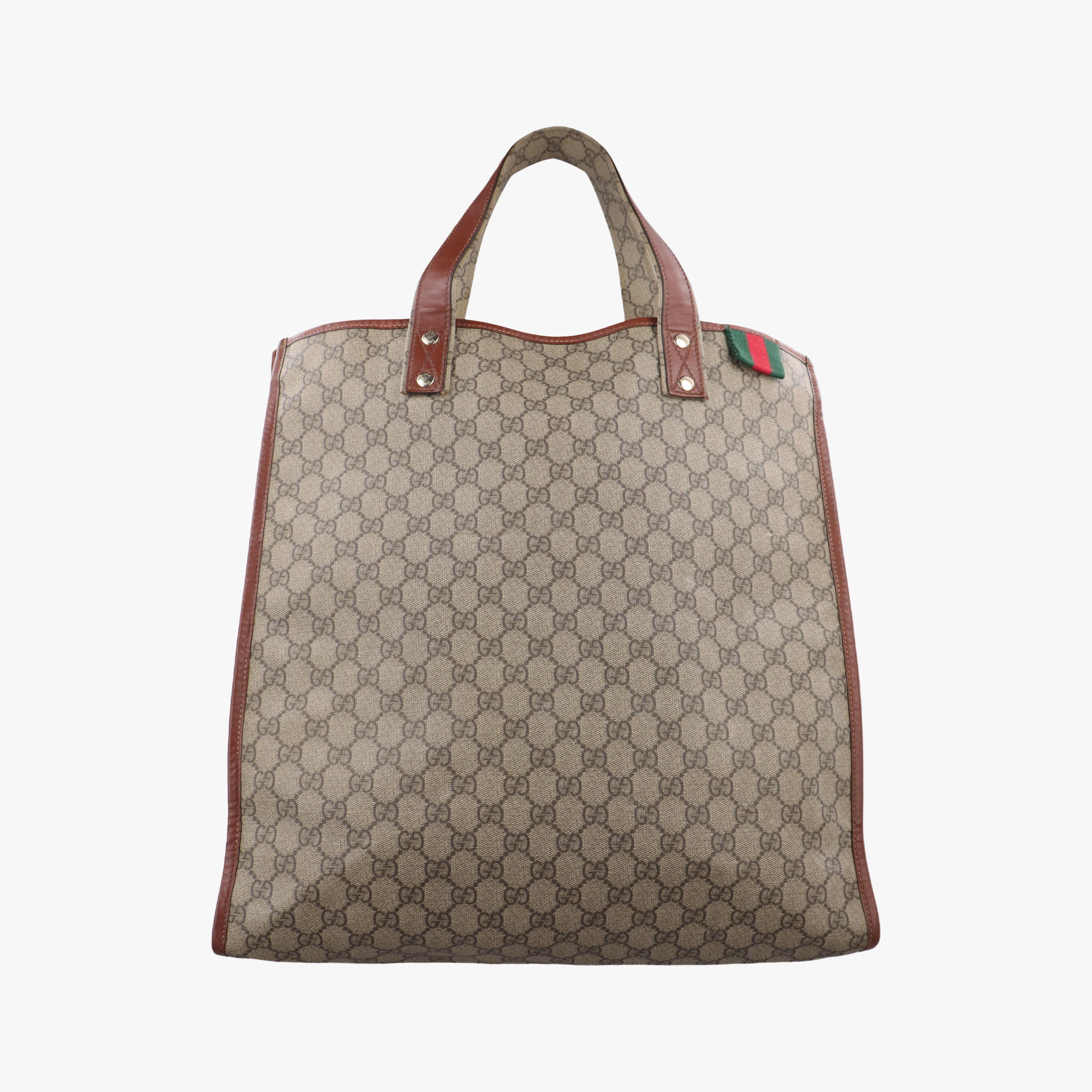 Pre-owned Gucci GG Supreme Brown PVC coated canvas 233081 handbag | stylenewstar