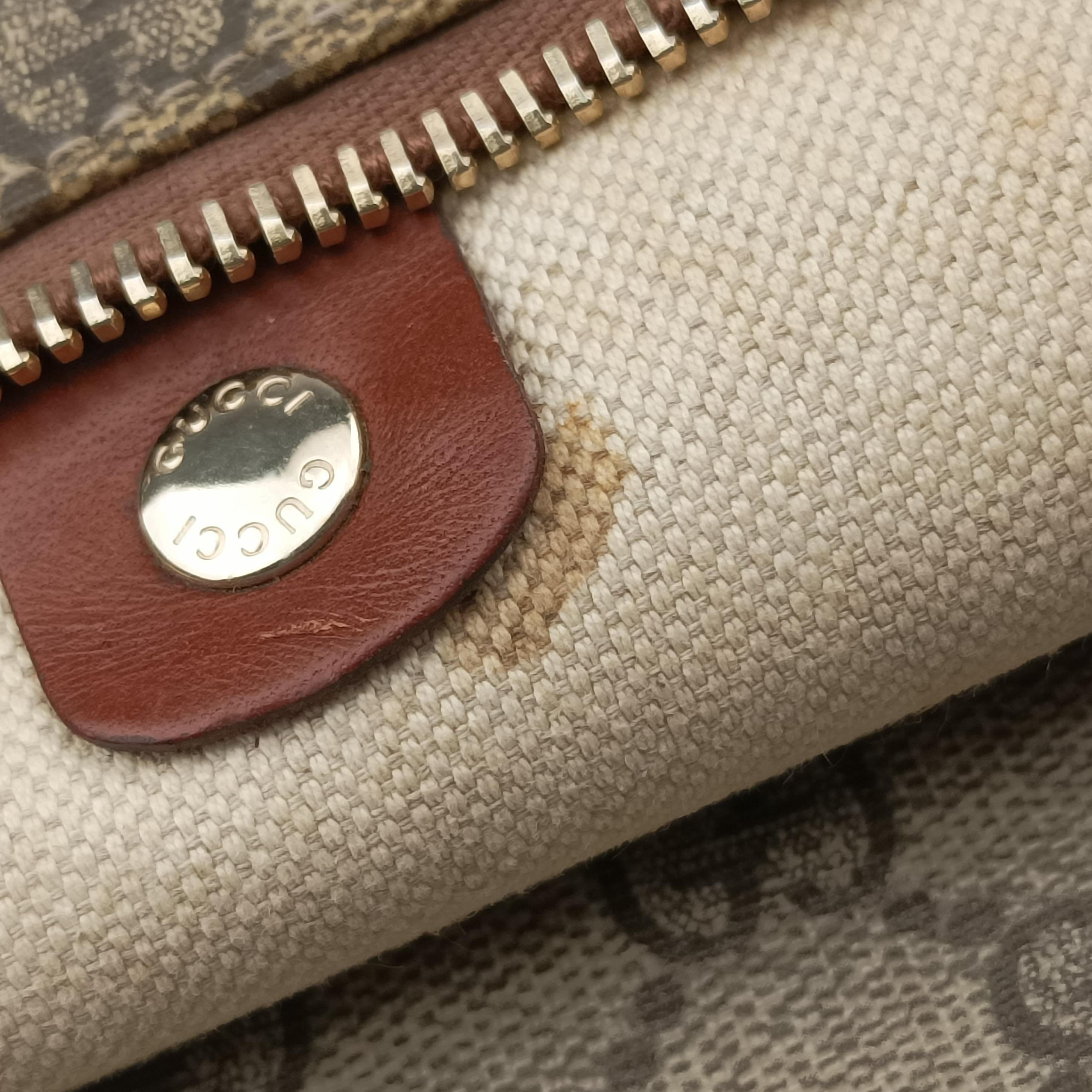 Pre-owned Gucci GG Supreme Brown PVC coated canvas 233081 handbag | stylenewstar