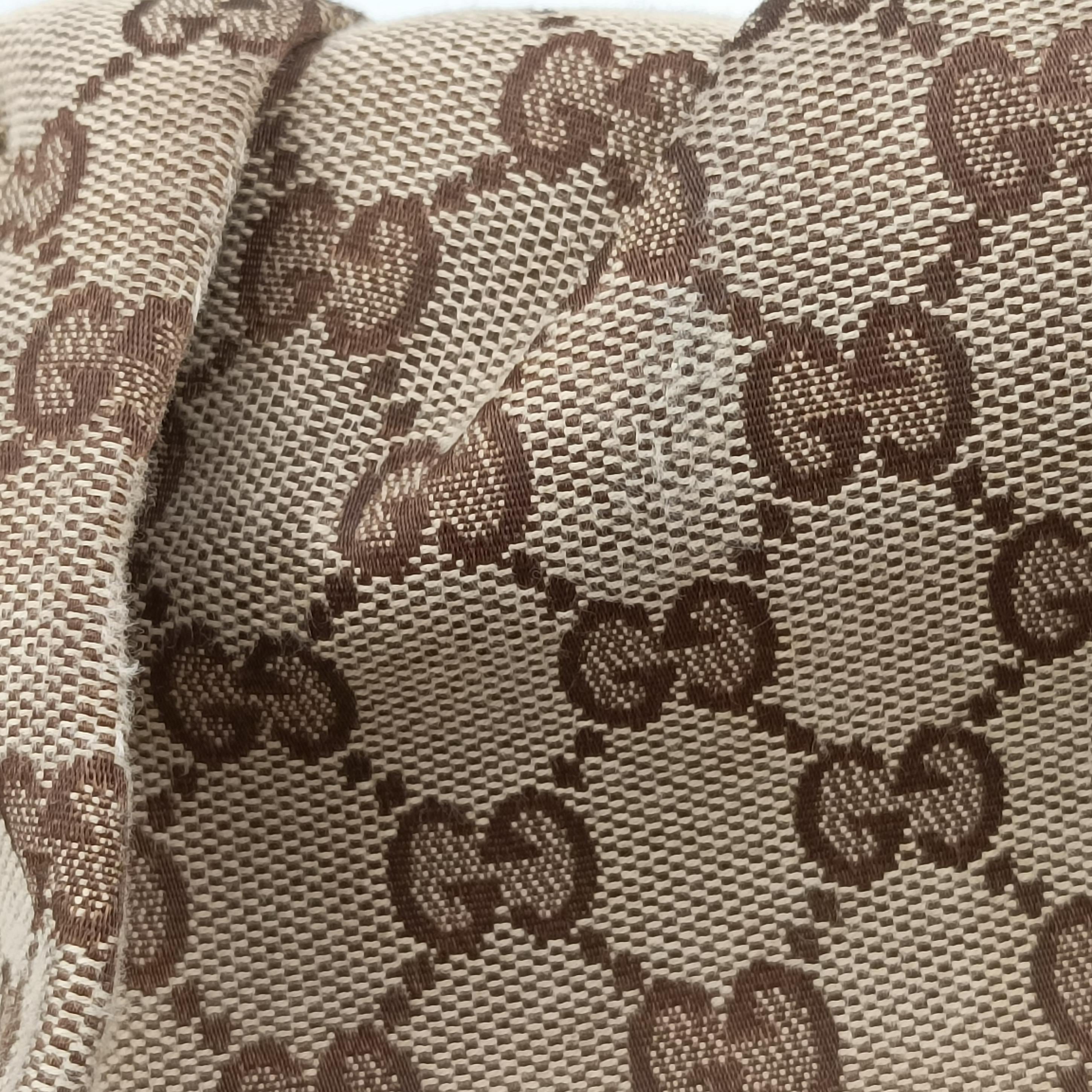 Pre-owned Gucci GG canvas beige×black Canvas 203528 handbag | stylenewstar