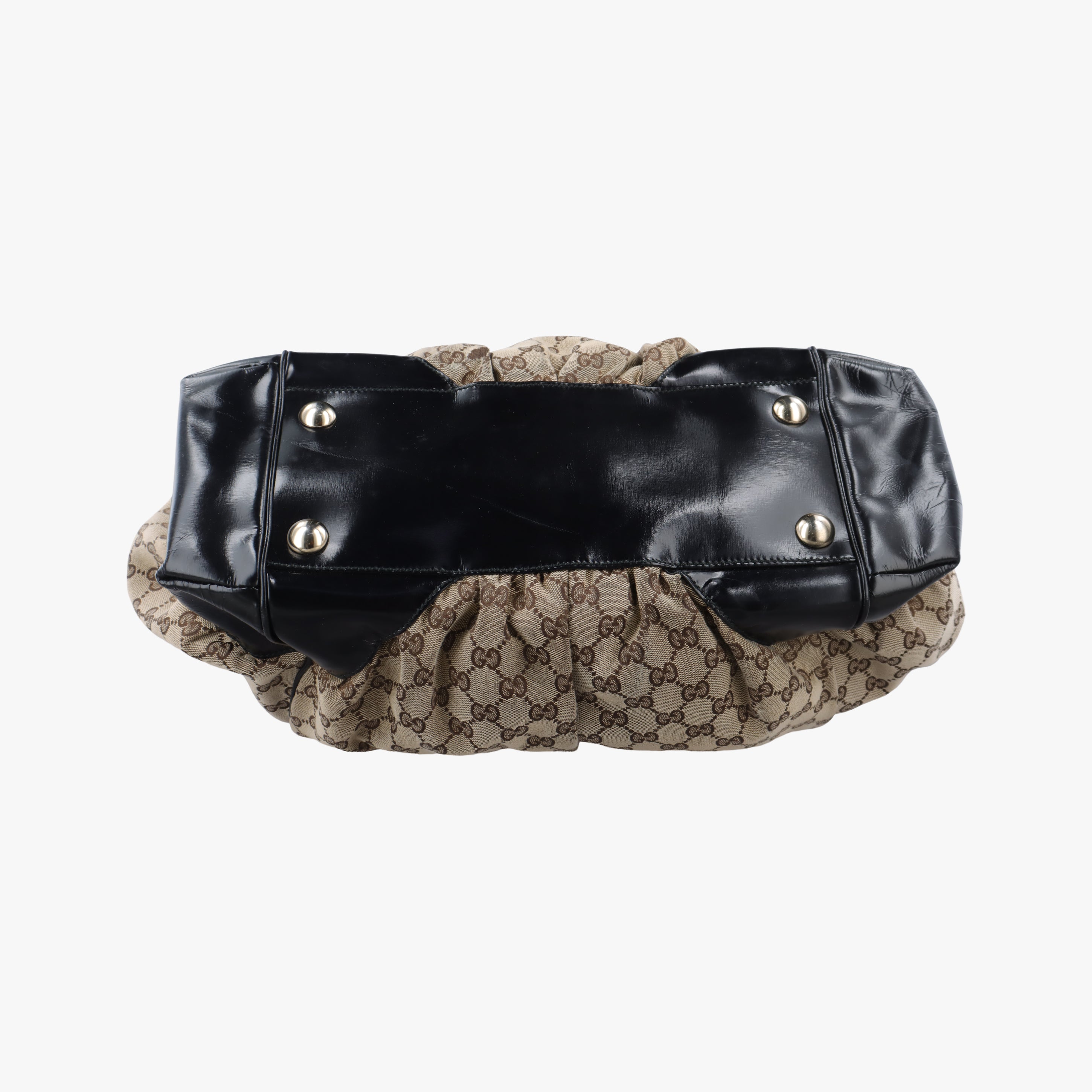 Pre-owned Gucci GG canvas beige×black Canvas 203528 handbag | stylenewstar