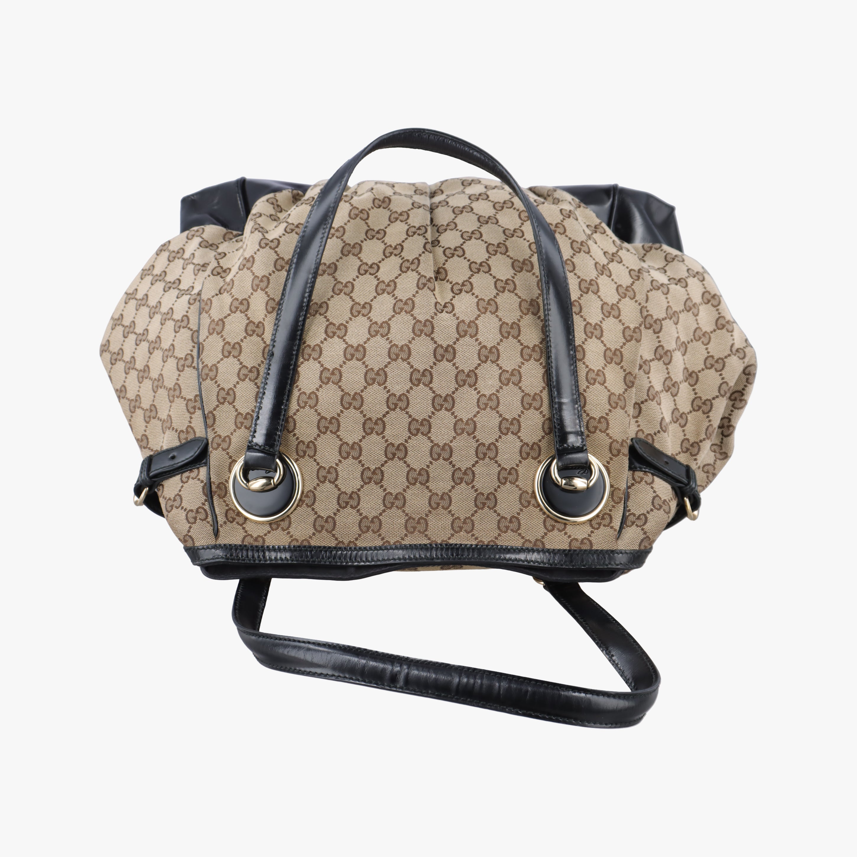 Pre-owned Gucci GG canvas beige×black Canvas 203528 handbag | stylenewstar