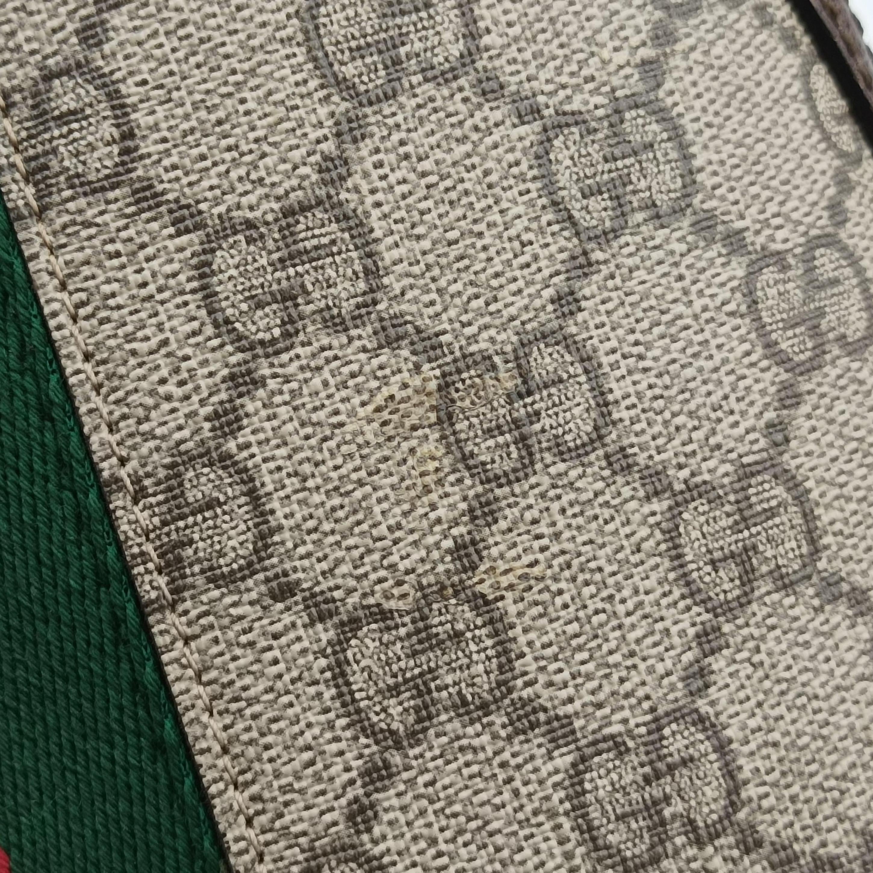 Pre-owned Gucci Ophidia brown×red×green PVC coated canvas 499621 shoulderbag | stylenewstar