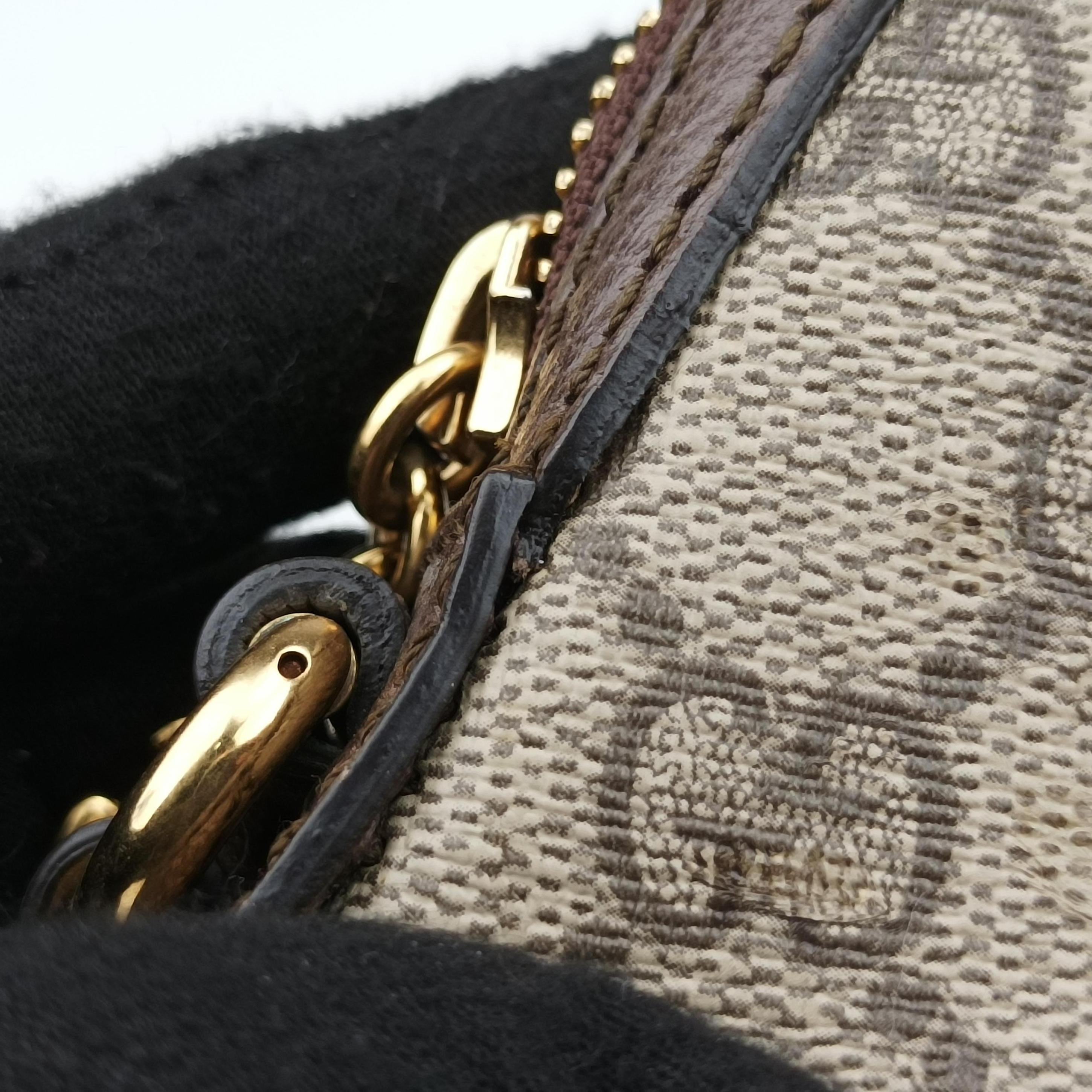 Pre-owned Gucci Ophidia brown×red×green PVC coated canvas 499621 shoulderbag | stylenewstar