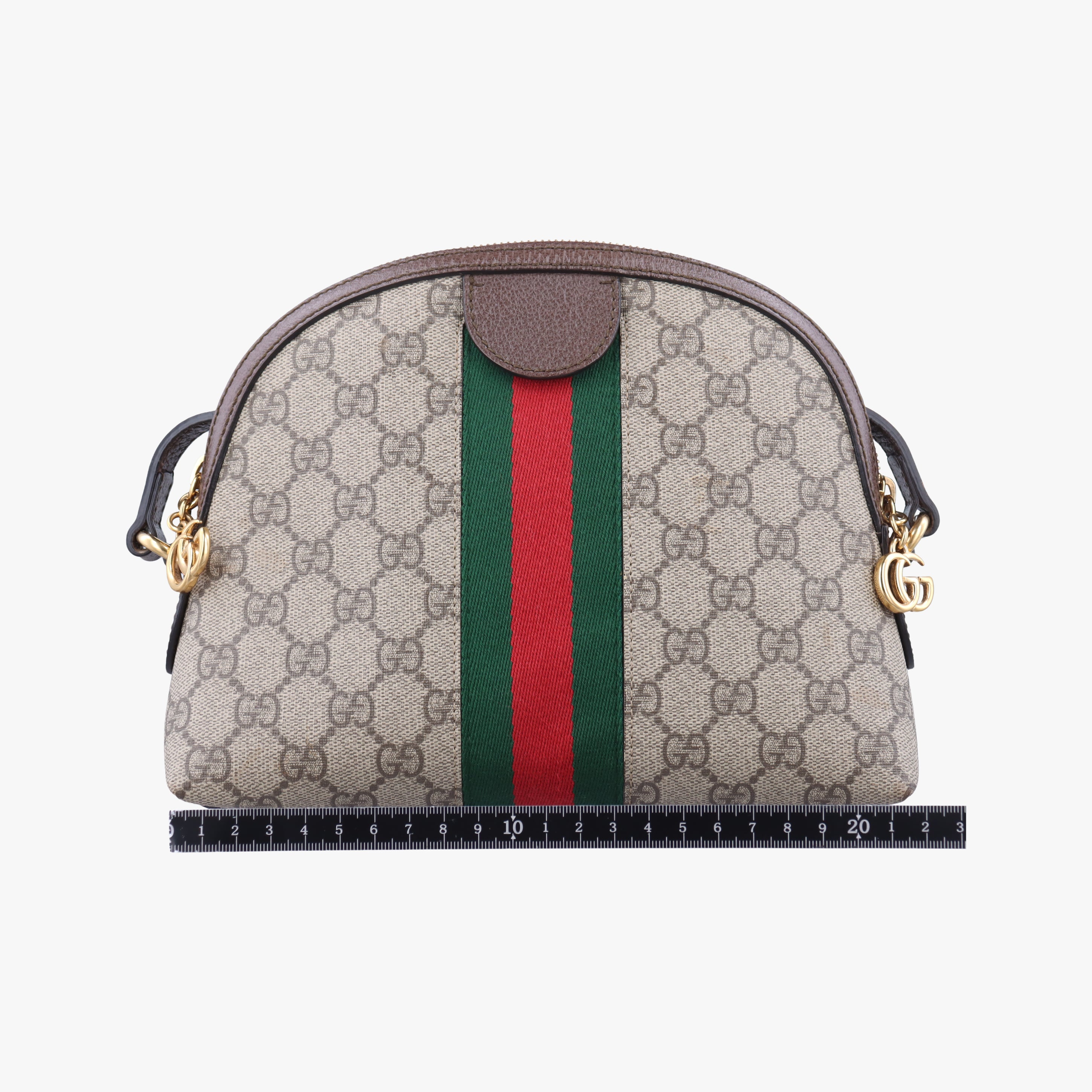 Pre-owned Gucci Ophidia brown×red×green PVC coated canvas 499621 shoulderbag | stylenewstar