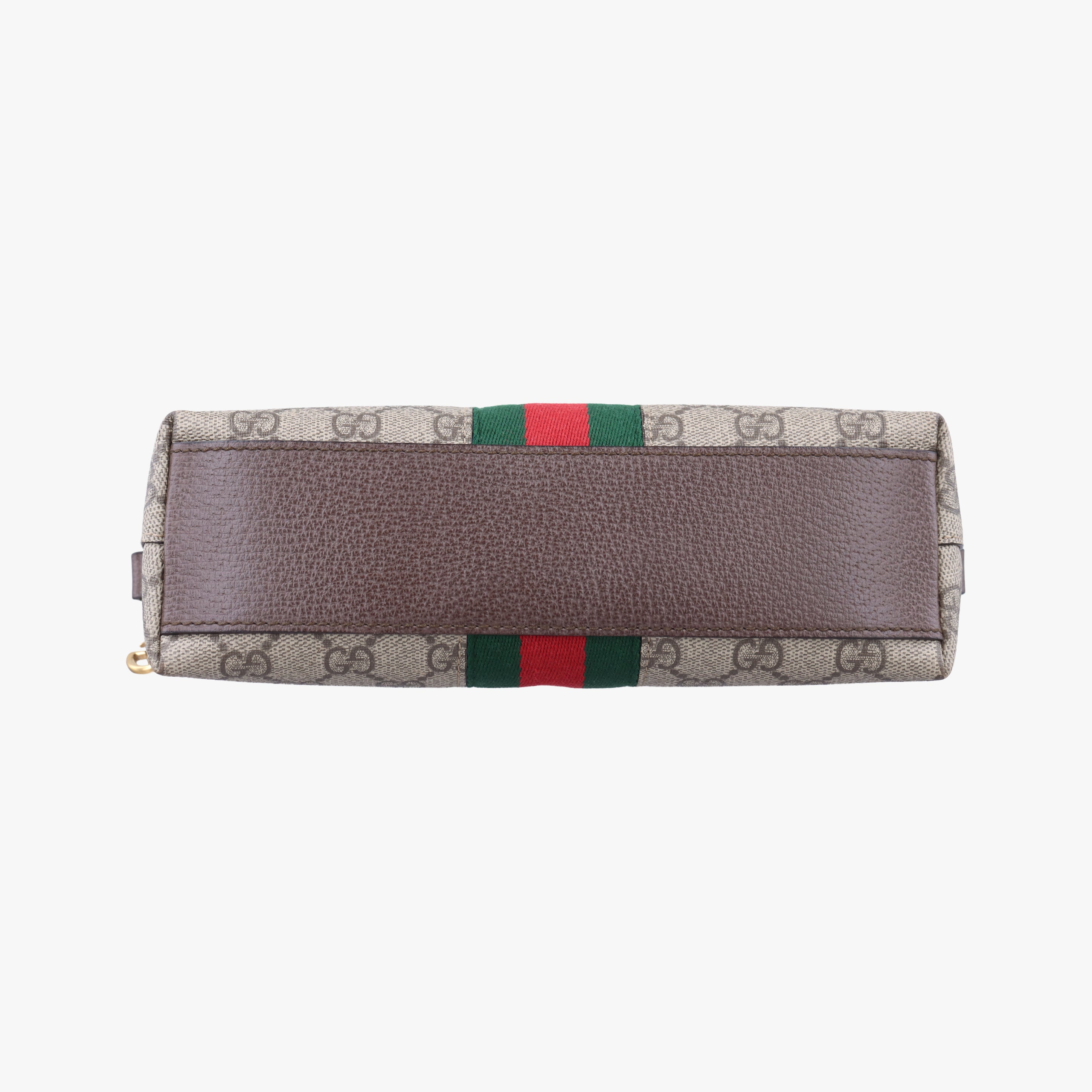 Pre-owned Gucci Ophidia brown×red×green PVC coated canvas 499621 shoulderbag | stylenewstar