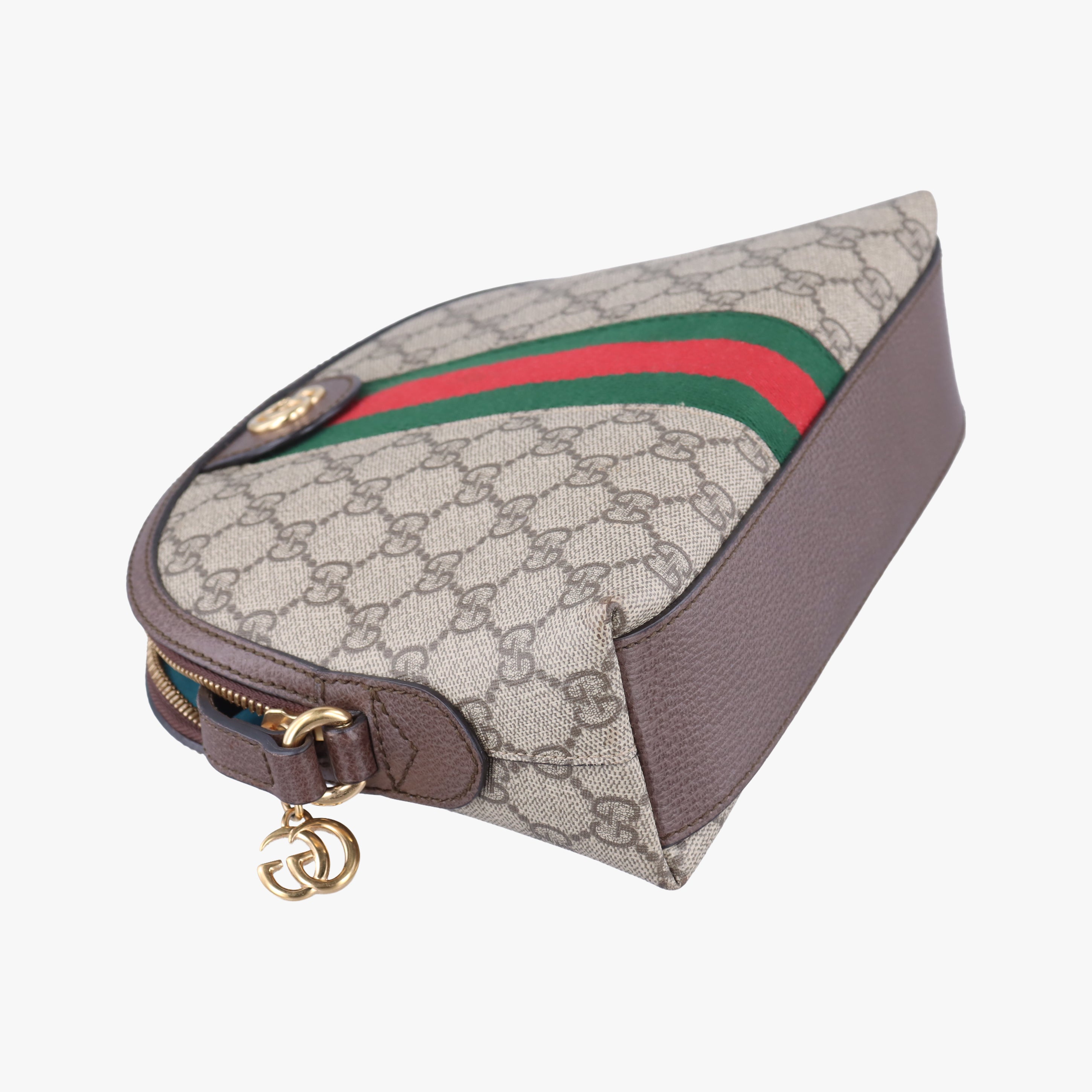 Pre-owned Gucci Ophidia brown×red×green PVC coated canvas 499621 shoulderbag | stylenewstar