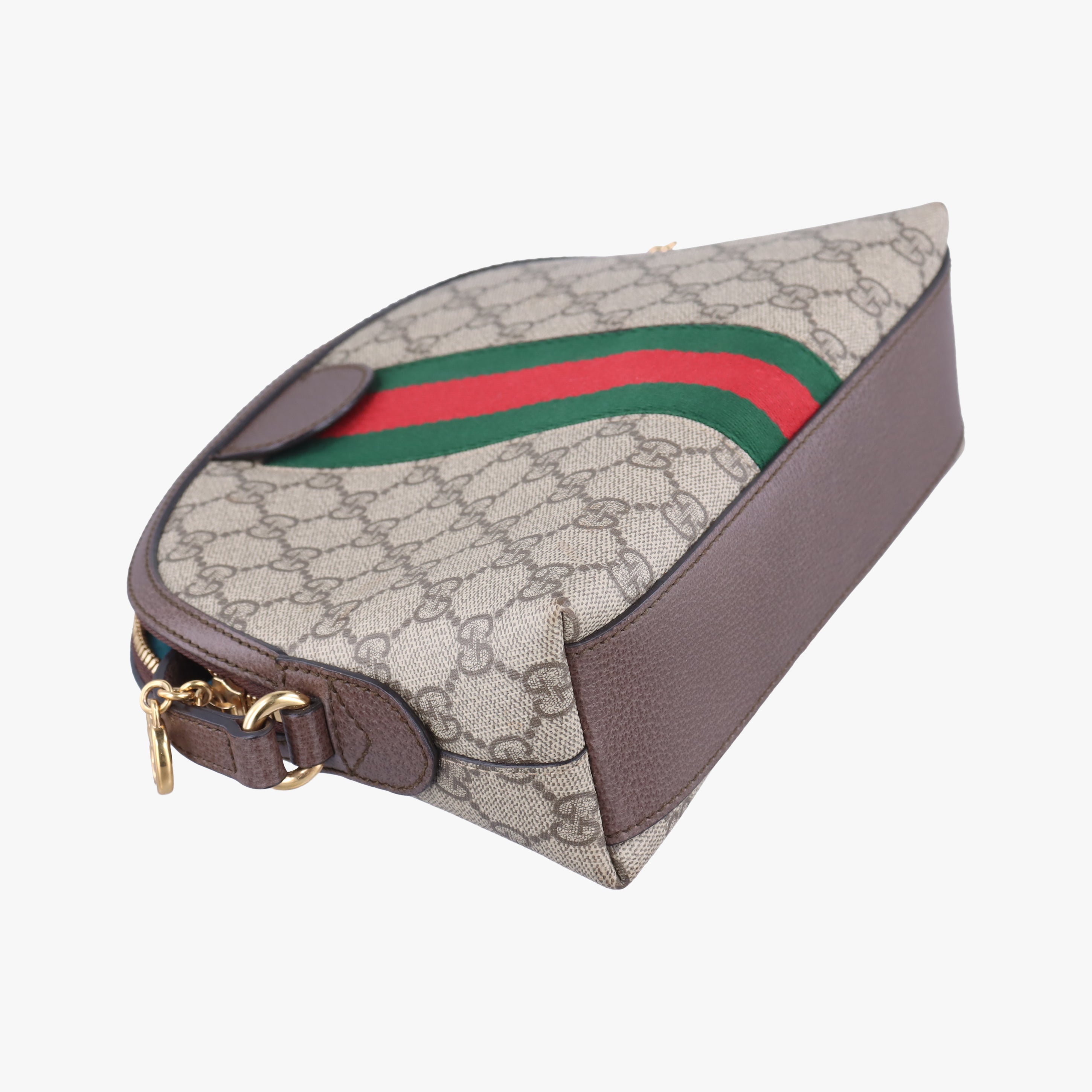 Pre-owned Gucci Ophidia brown×red×green PVC coated canvas 499621 shoulderbag | stylenewstar