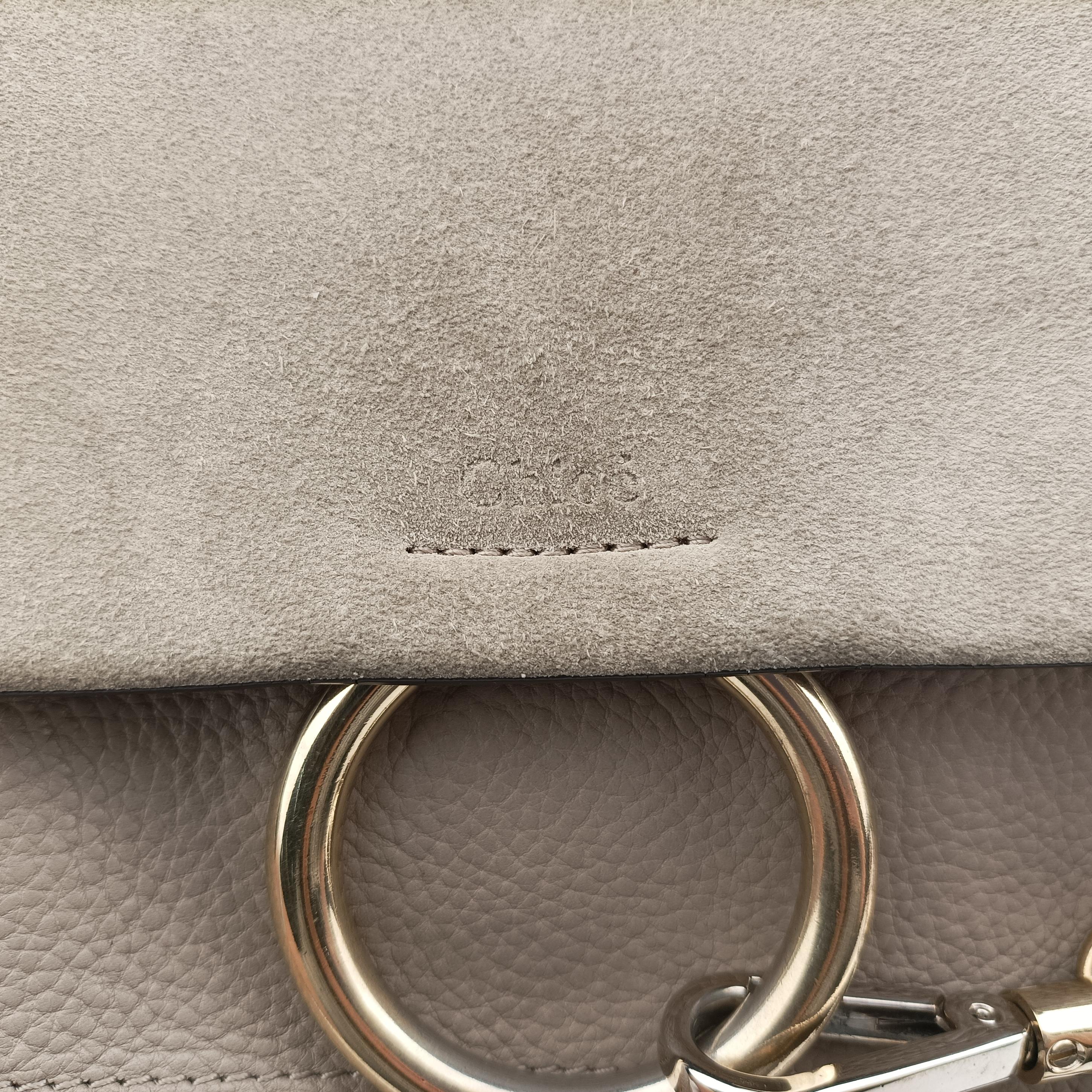 Pre-owned Chloe FAYE mini Grey Suede × leather  backpack/rucksack | stylenewstar