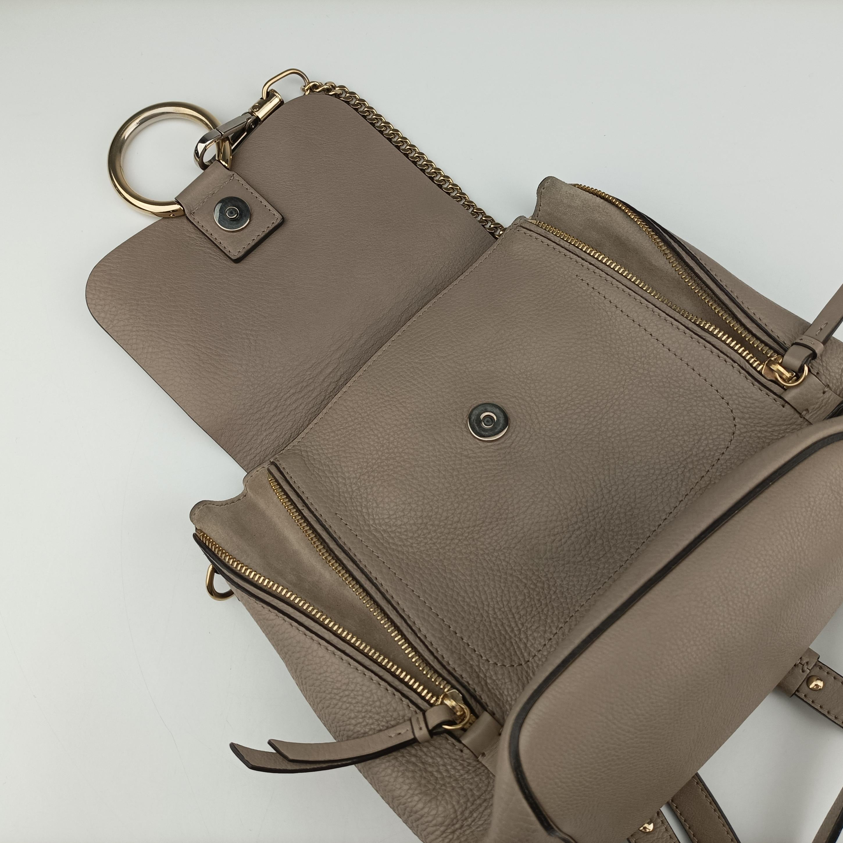 Pre-owned Chloe FAYE mini Grey Suede × leather  backpack/rucksack | stylenewstar