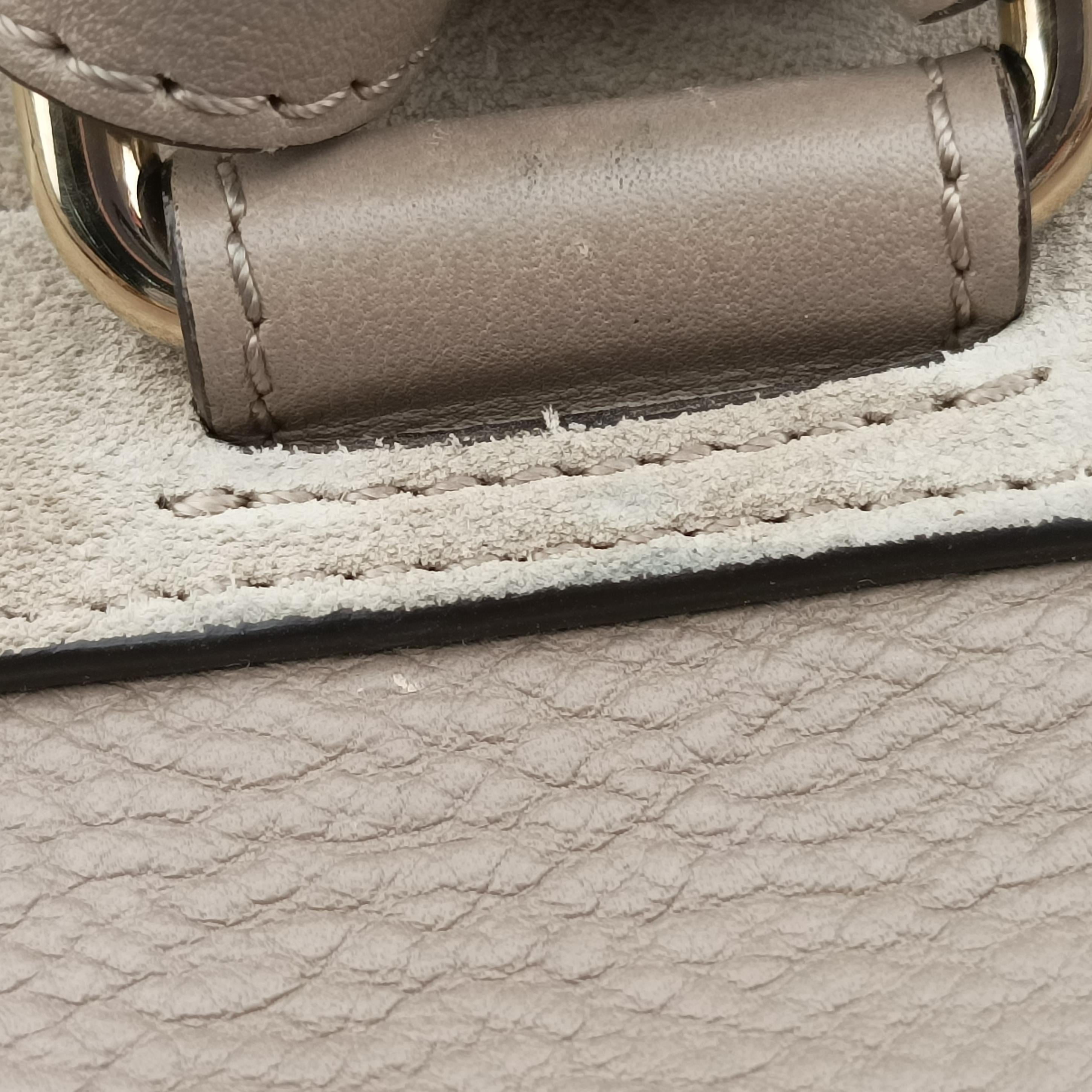 Pre-owned Chloe FAYE mini Grey Suede × leather  backpack/rucksack | stylenewstar