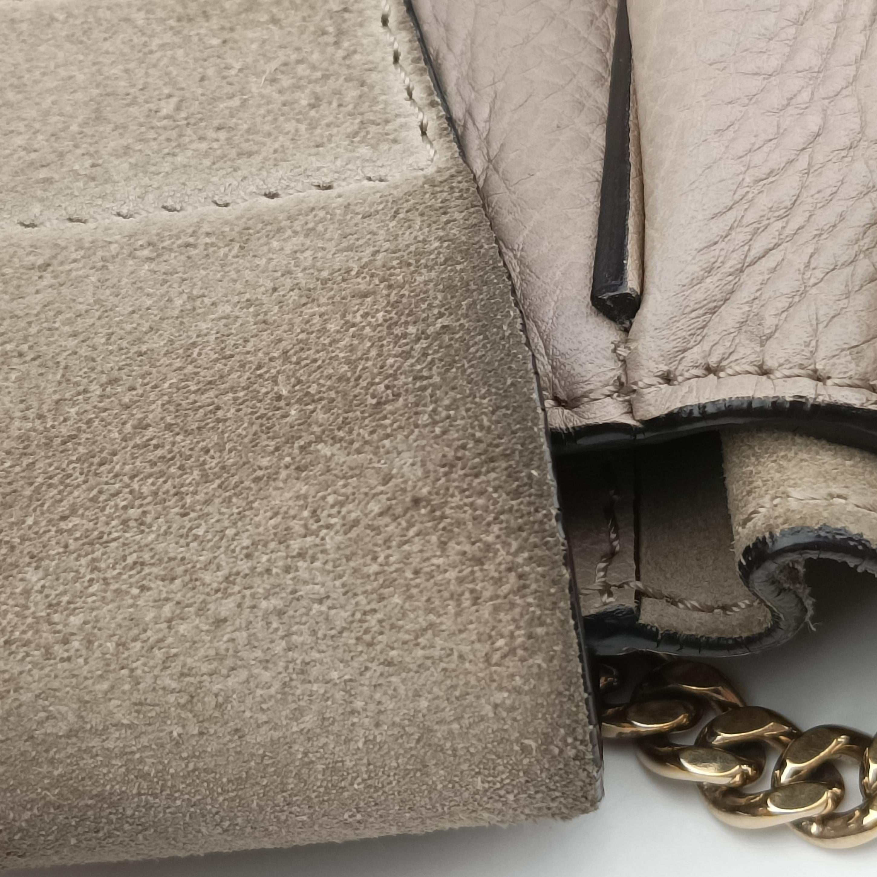 Pre-owned Chloe FAYE mini Grey Suede × leather  backpack/rucksack | stylenewstar