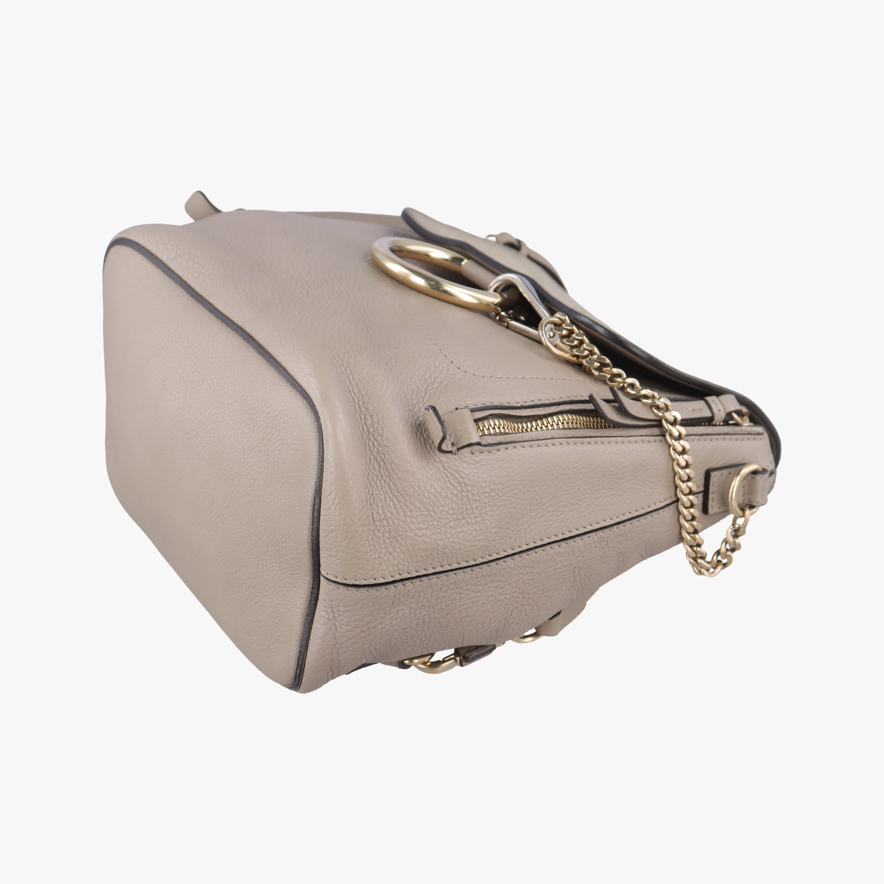 Pre-owned Chloe FAYE mini Grey Suede × leather  backpack/rucksack | stylenewstar