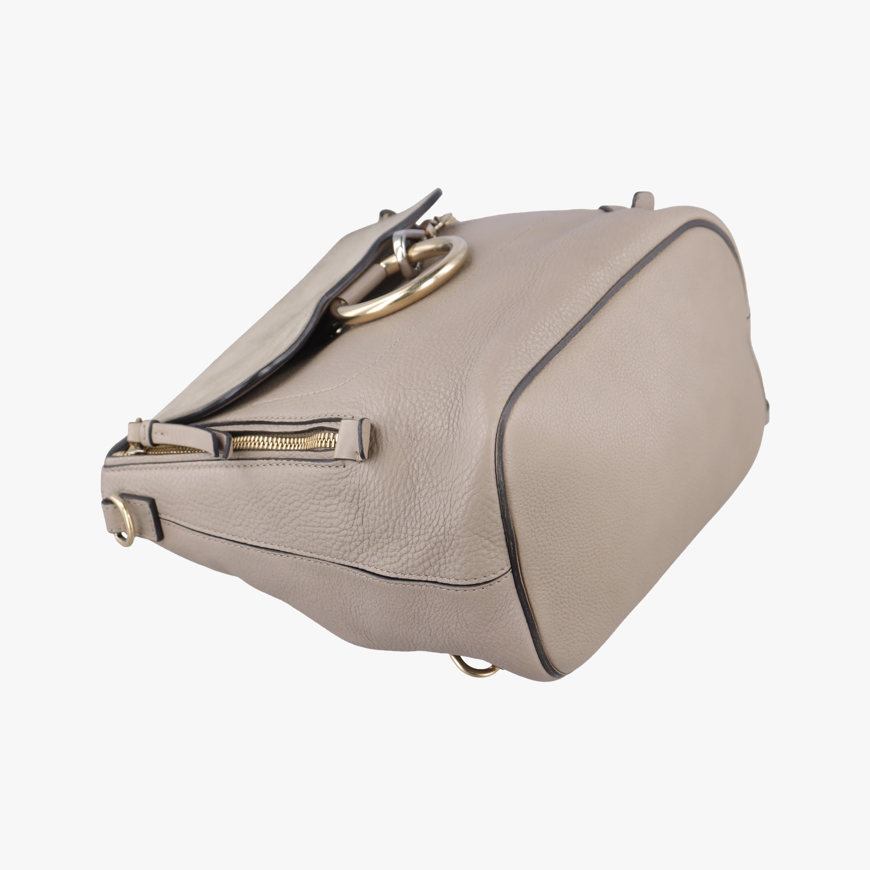 Pre-owned Chloe FAYE mini Grey Suede × leather  backpack/rucksack | stylenewstar