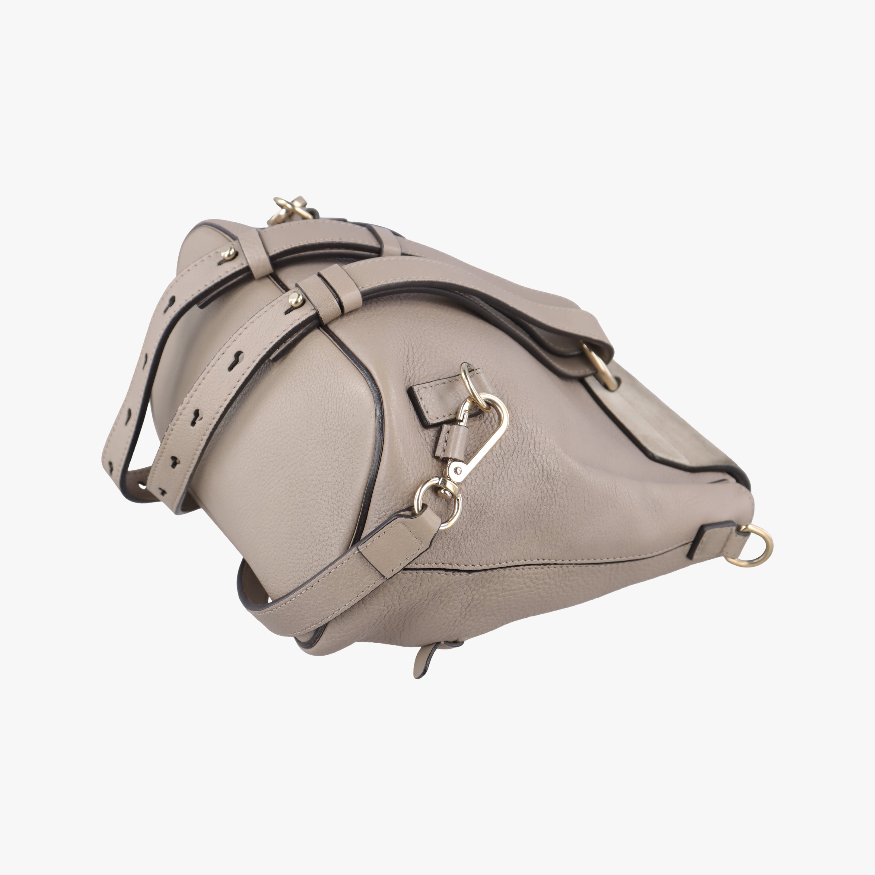 Pre-owned Chloe FAYE mini Grey Suede × leather  backpack/rucksack | stylenewstar
