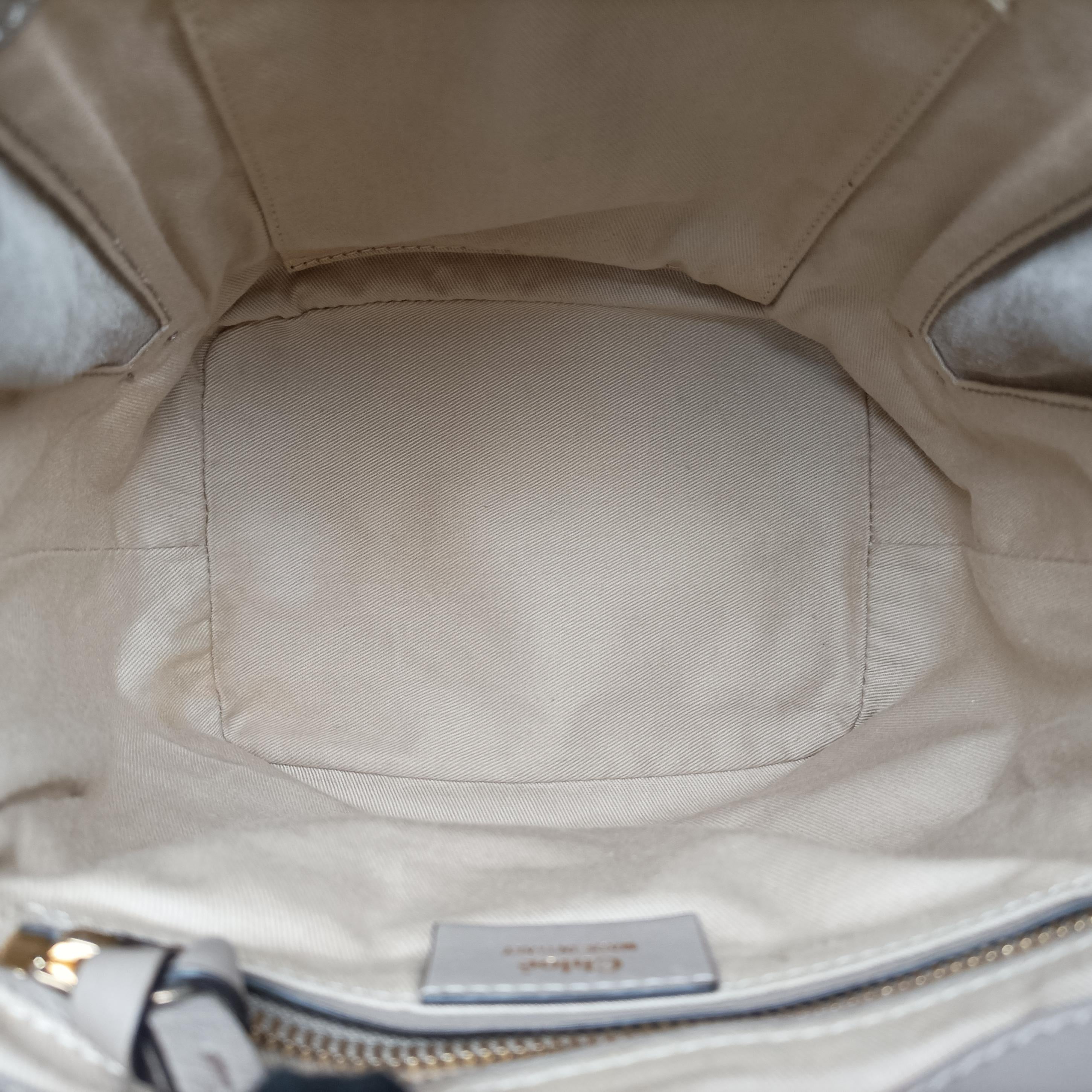 Pre-owned Chloe FAYE mini Grey Suede × leather  backpack/rucksack | stylenewstar