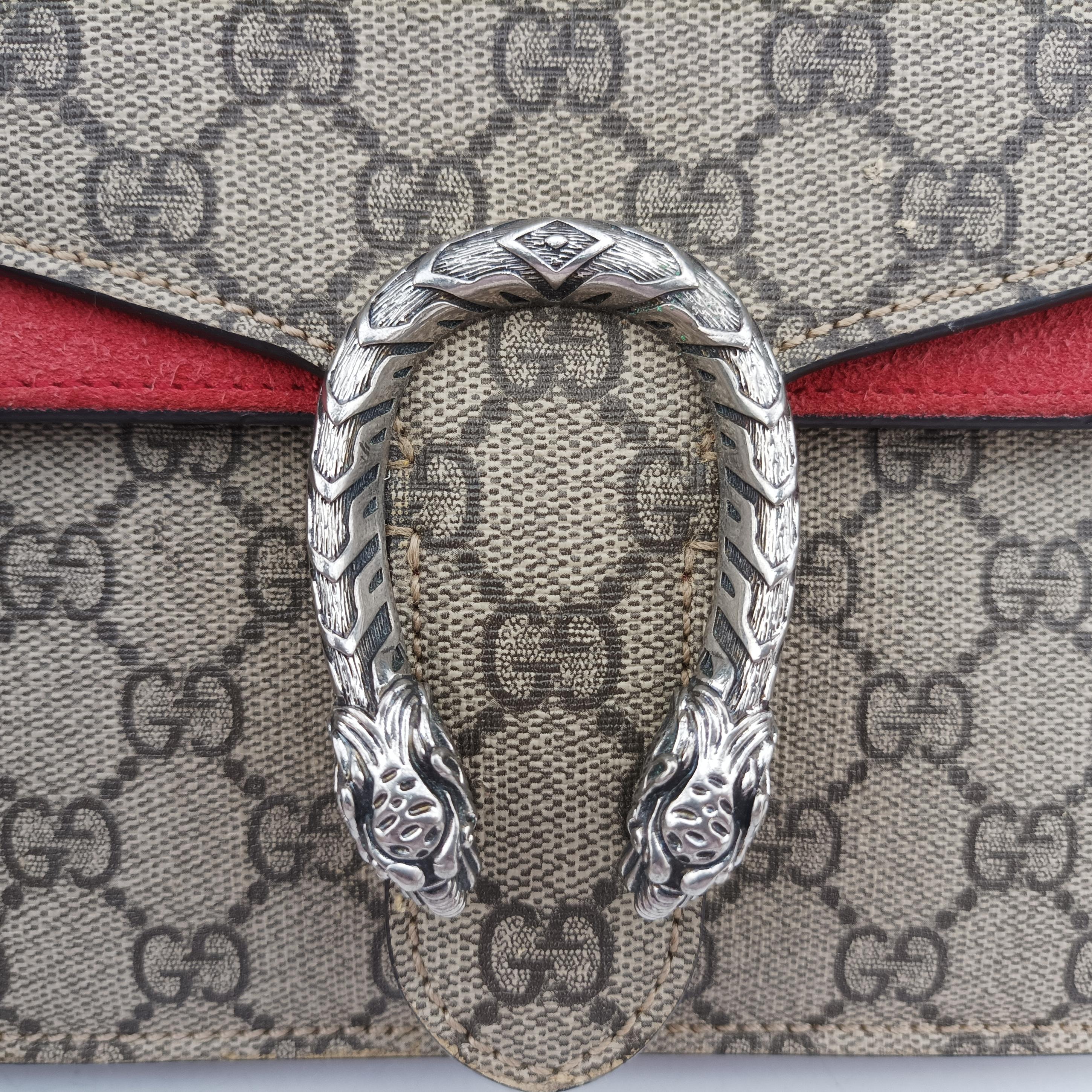 Pre-owned Gucci Dionysus beige×red PVC coated canvas 421970 shoulderbag | stylenewstar