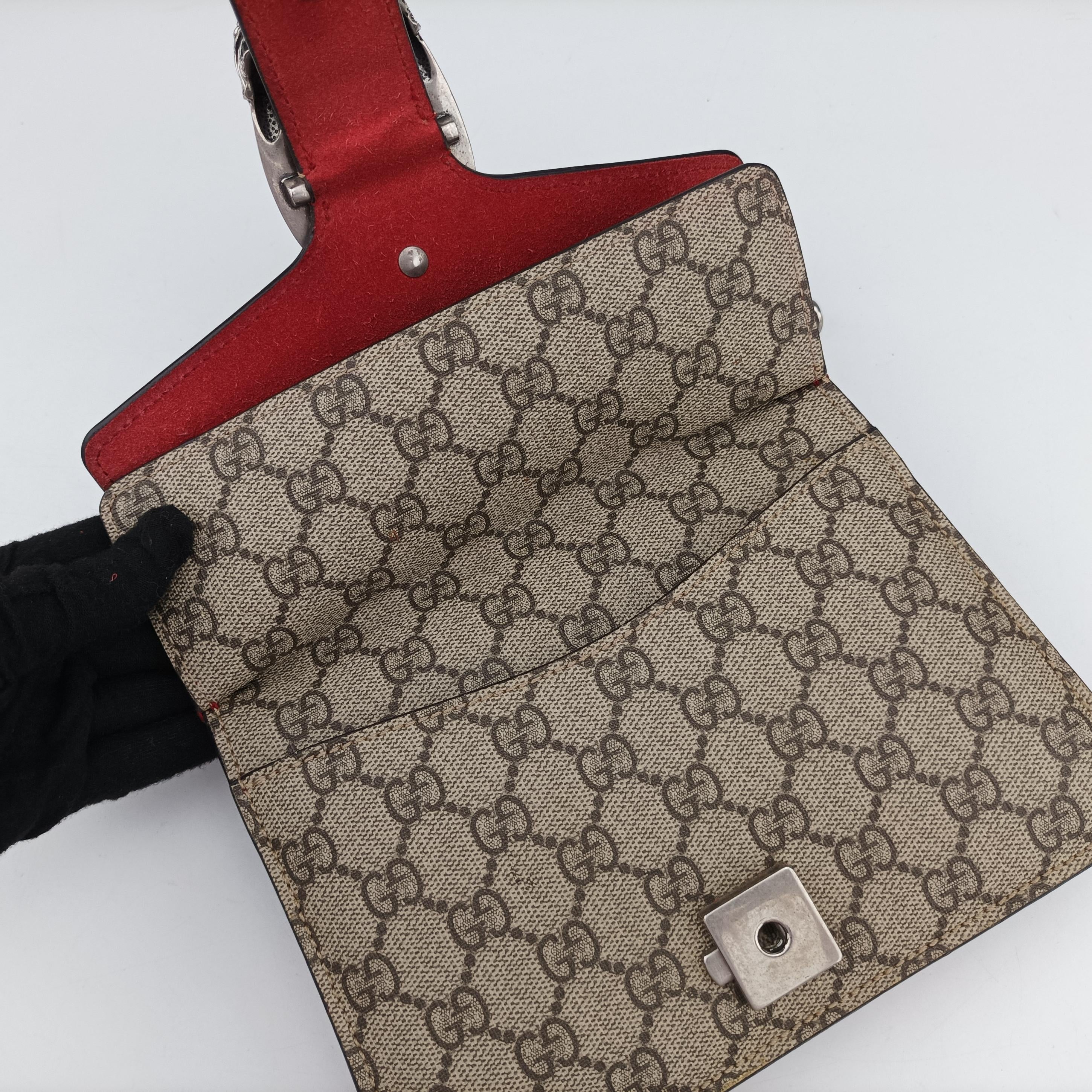 Pre-owned Gucci Dionysus beige×red PVC coated canvas 421970 shoulderbag | stylenewstar